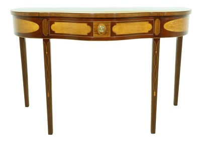 Kindel Winterthur Collection Highly Inlaid Mahogany Console Table