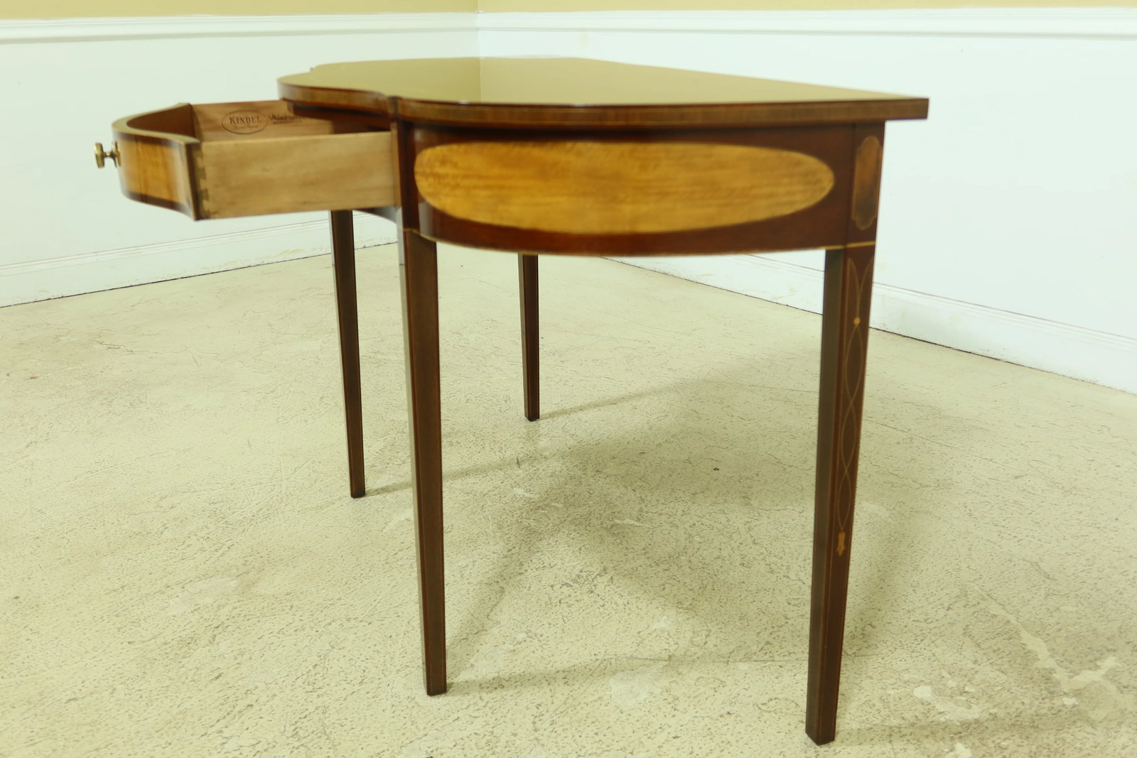Kindel Winterthur Collection Highly Inlaid Mahogany Console Table - 7