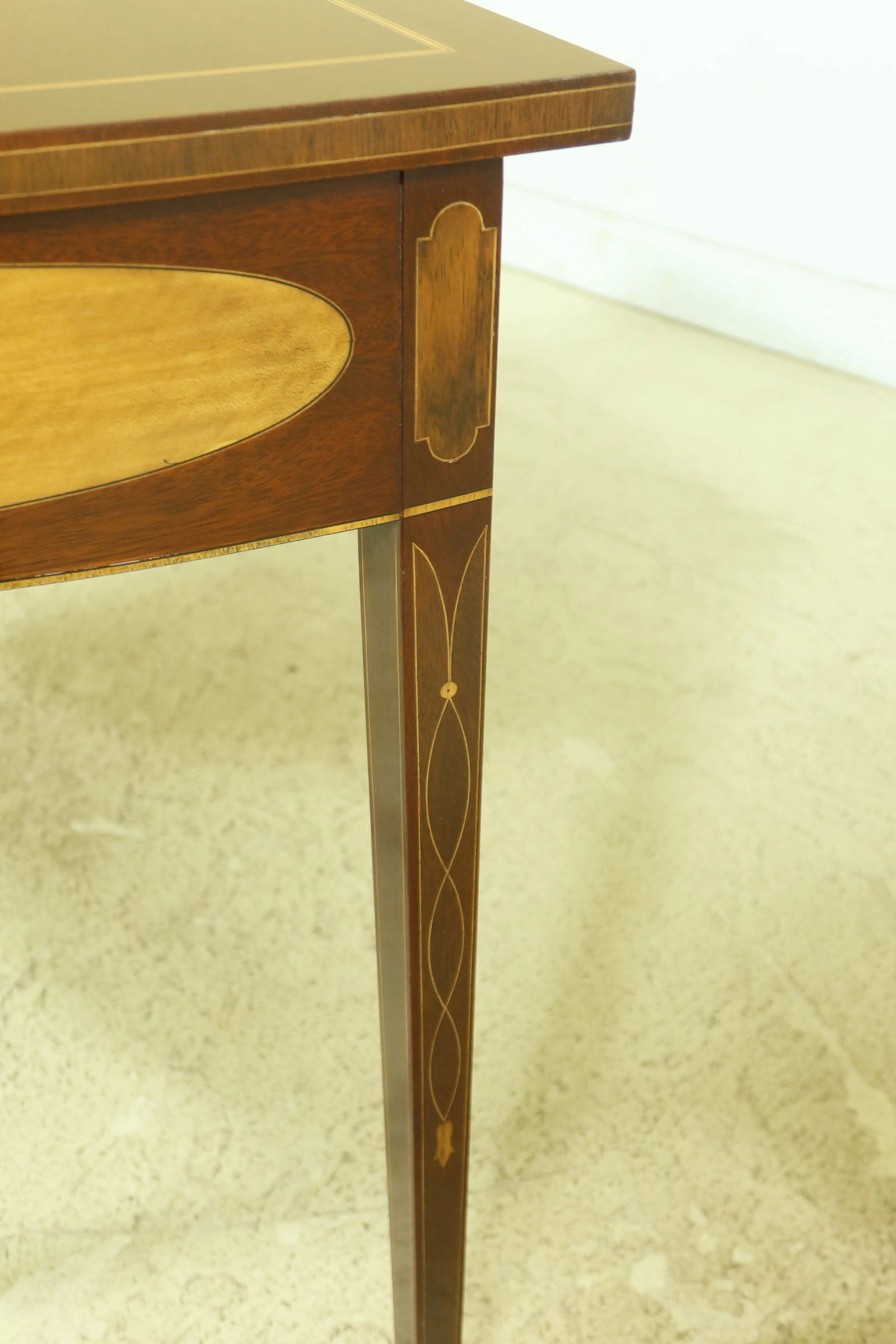 Kindel Winterthur Collection Highly Inlaid Mahogany Console Table - 8
