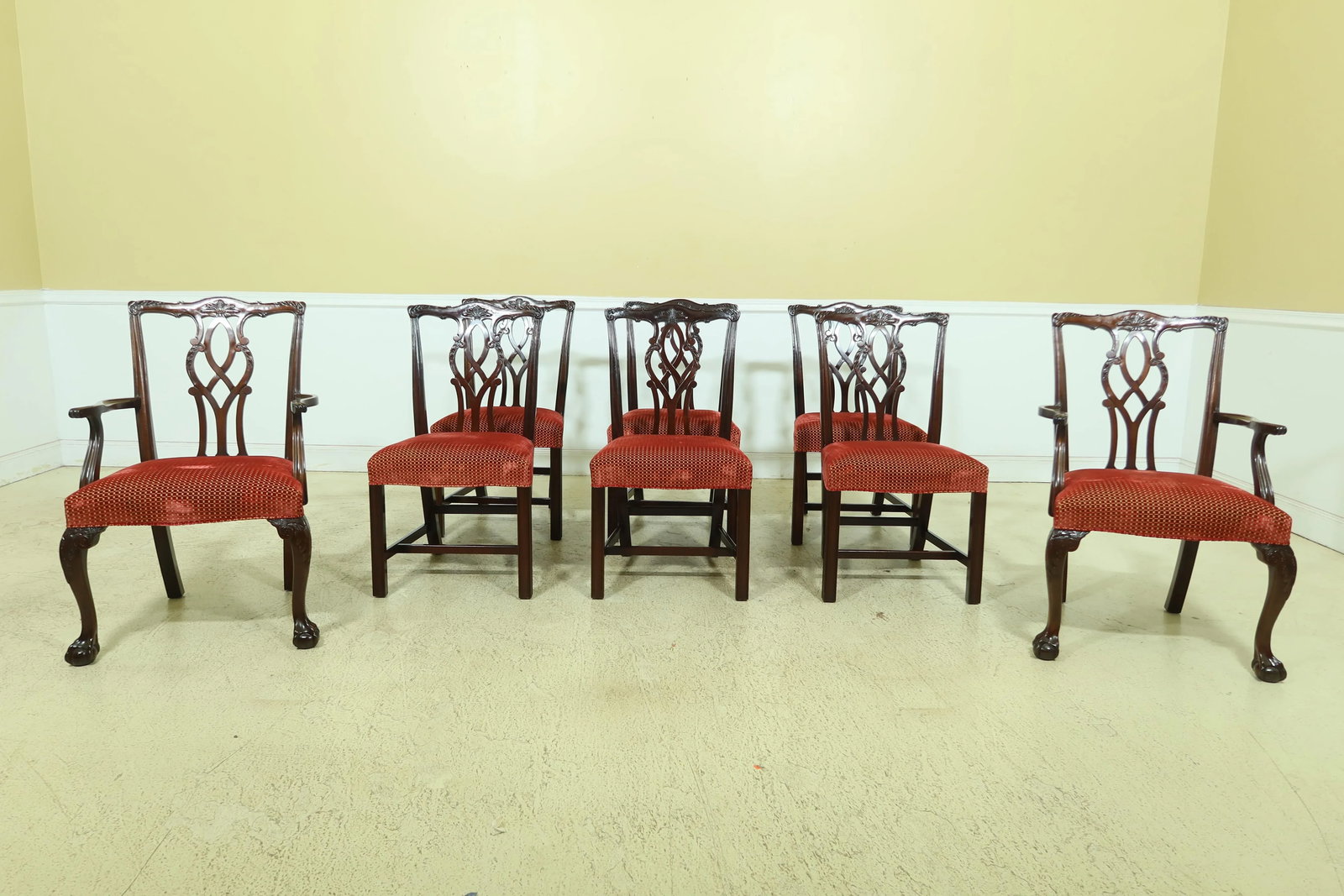 Set of 8 Kindel Chippendale Mahogany Dining Room Chairs - 13