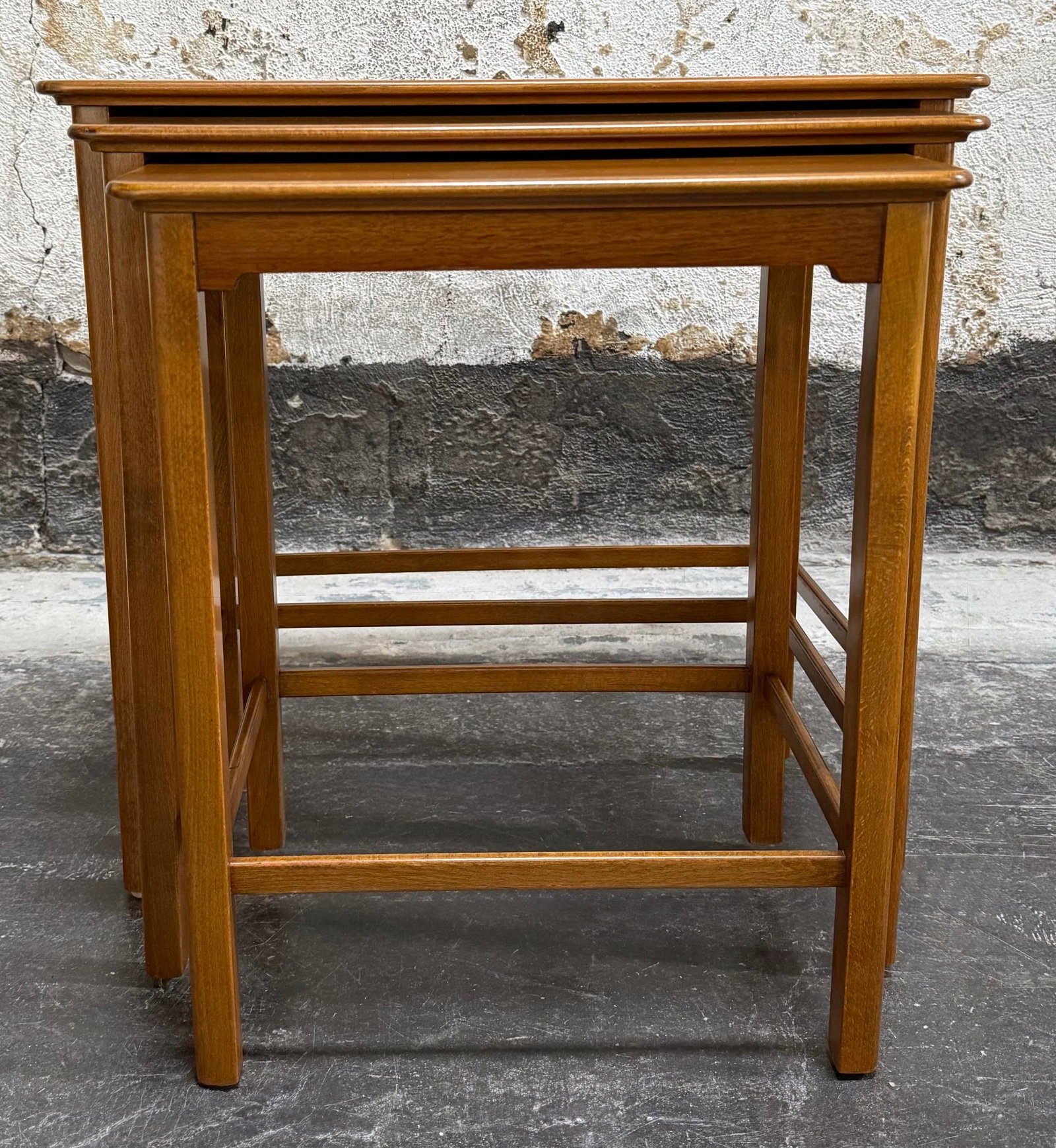 Set of Three Swedish Modern Brown Teak Nesting End Tables C. 1960 - 4