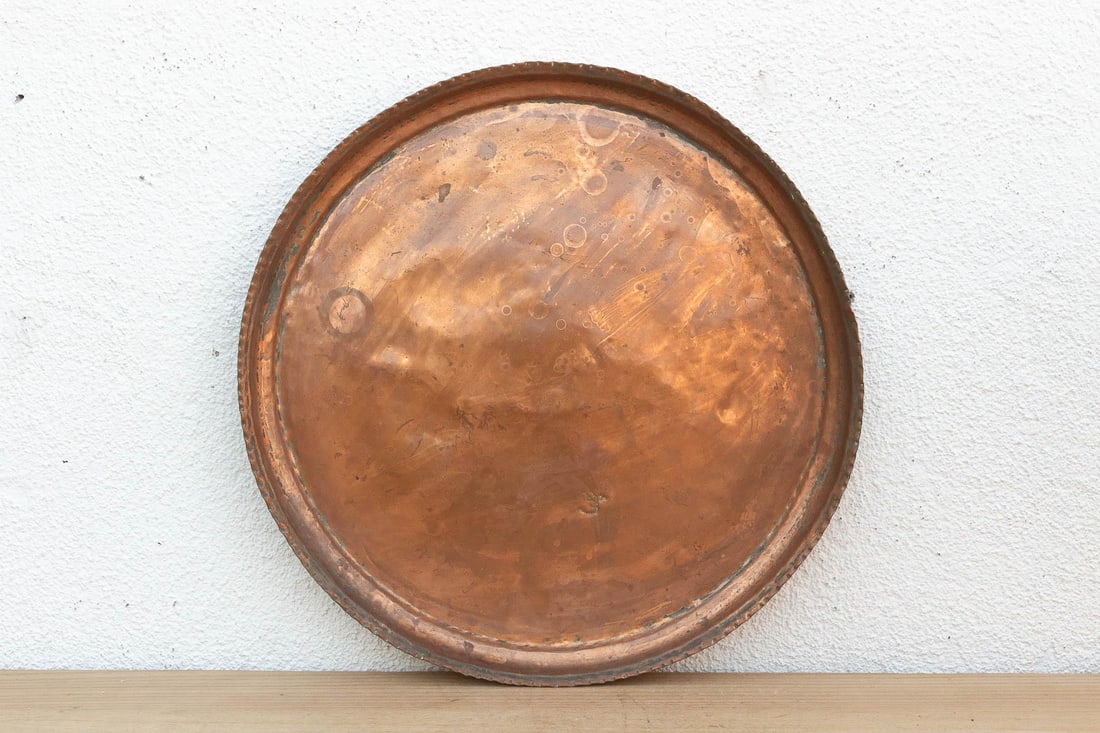 22" Dm Large Antique Copper Charger - 3