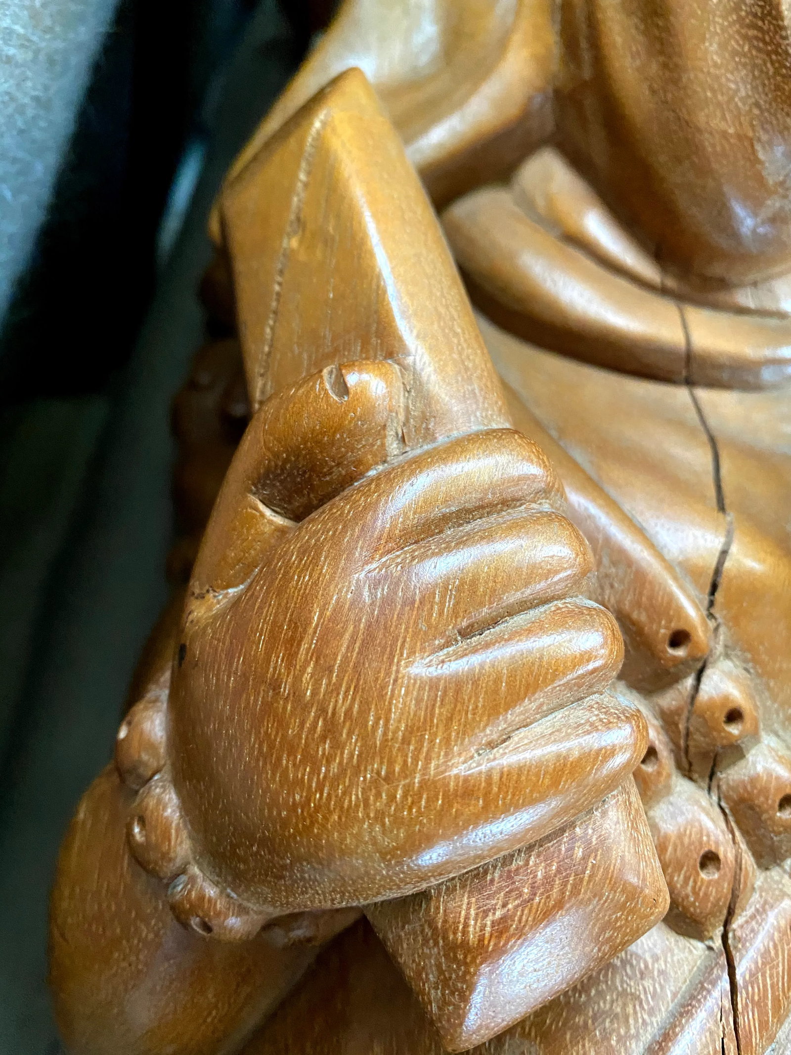 Large Ganesha Elephant God Carved Mango Wood Sculptures - a Pair - 5
