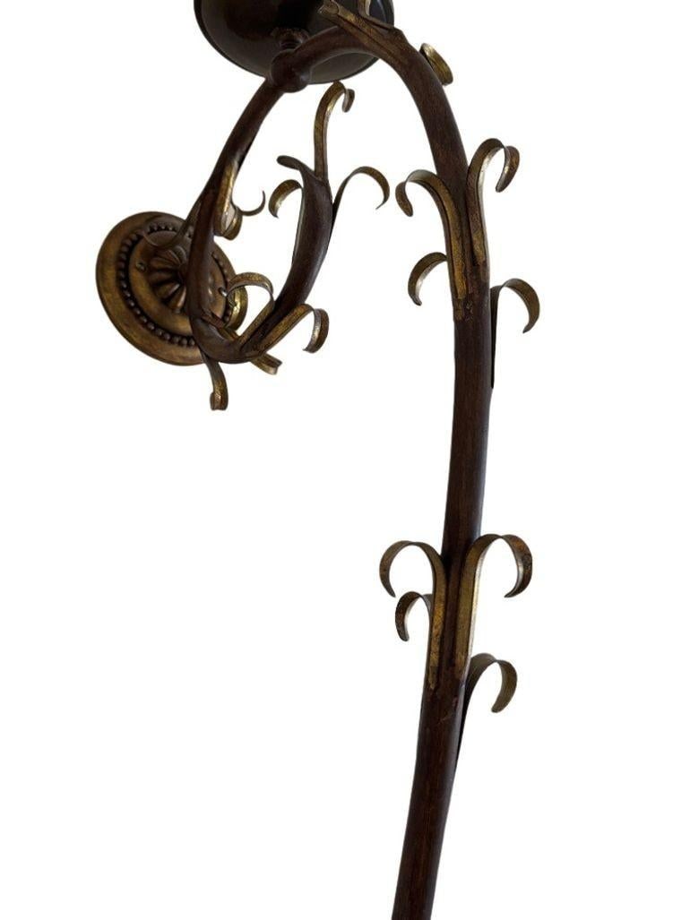Vintage Elegant Double Long Wall Sconce With Honey Colored Murano Glass Diffuser - 4