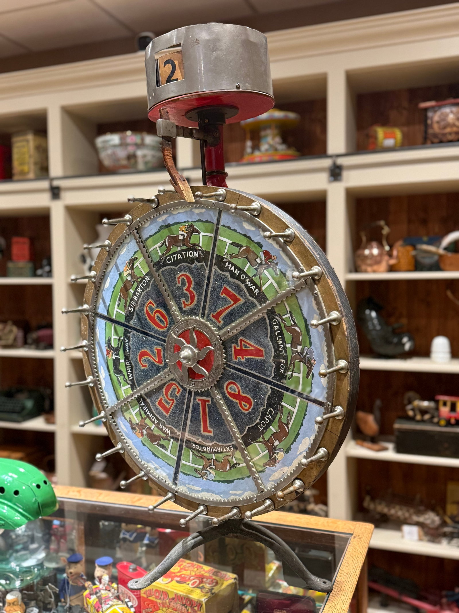 Rare 1920s Horse Racing Gaming Wheel by Evans & Co Chicago - 14