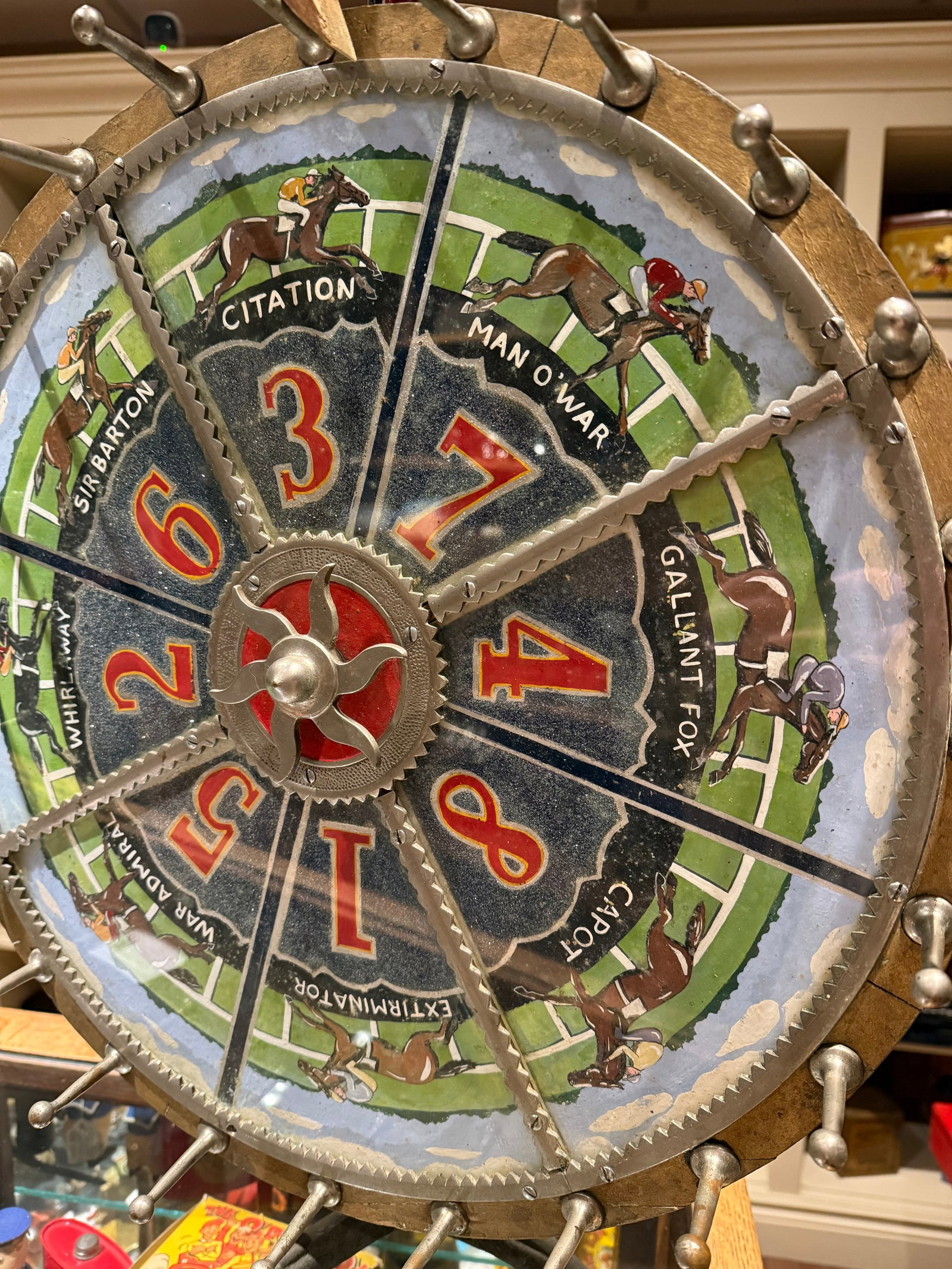 Rare 1920s Horse Racing Gaming Wheel by Evans & Co Chicago - 8