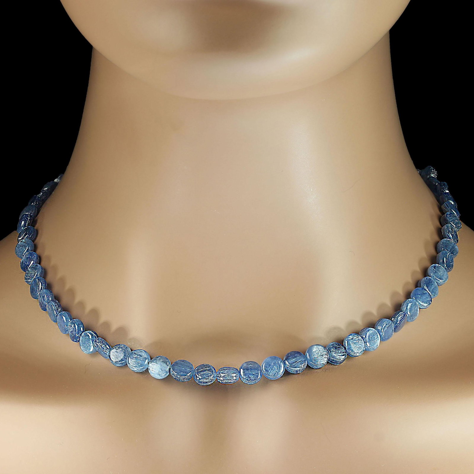 Ajd 18 Inch Glowing Kyanite 7 MM Round Tablet Necklace Great Gift! - 3