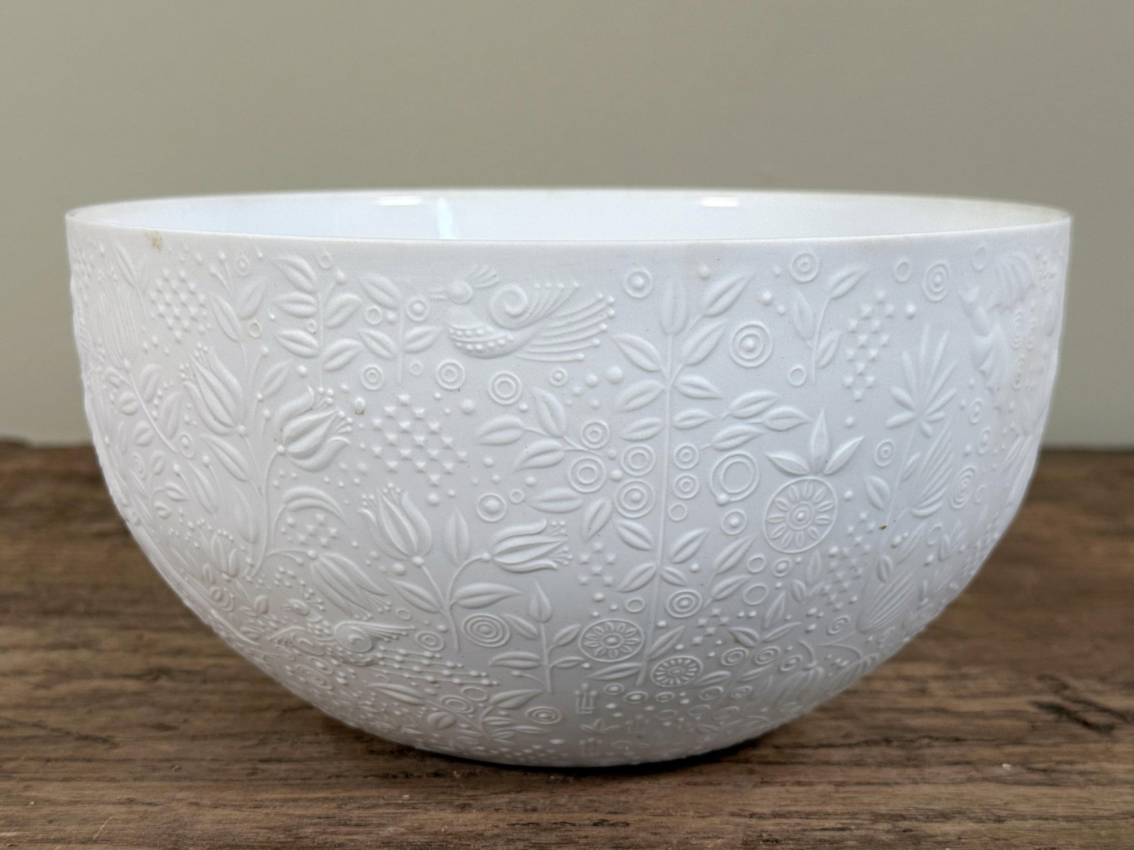 Rosenthal Studio Line Bjorn Wiinblad White Relief Porcelain Bowl Folklore Motif - 3