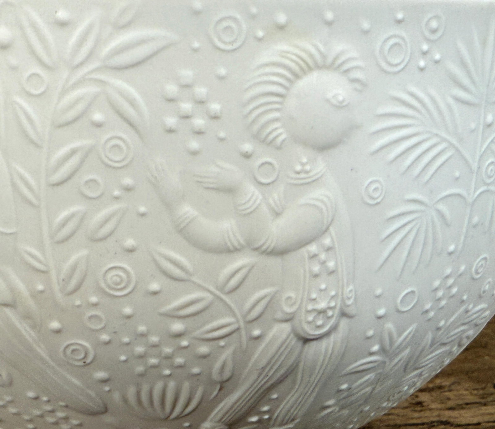 Rosenthal Studio Line Bjorn Wiinblad White Relief Porcelain Bowl Folklore Motif - 4