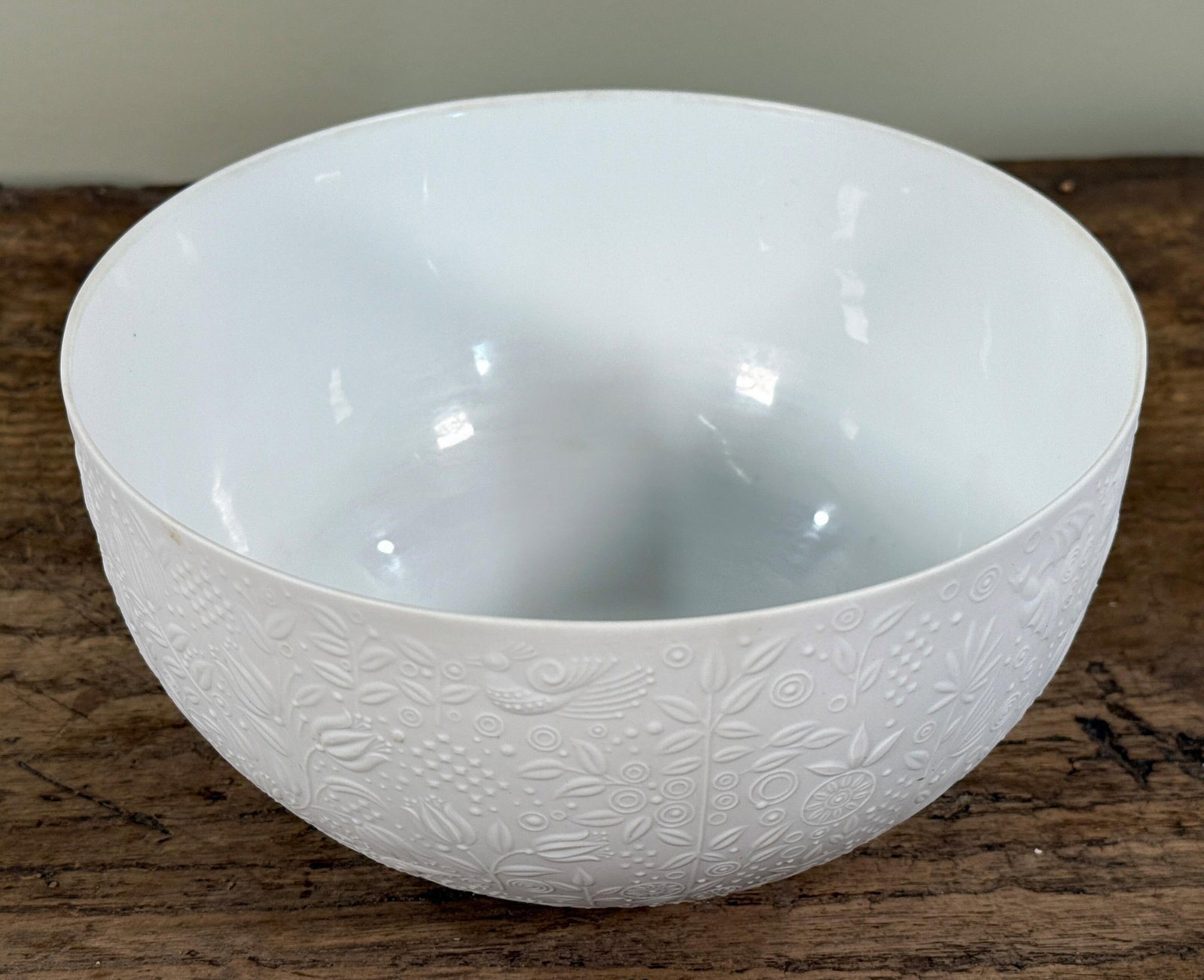 Rosenthal Studio Line Bjorn Wiinblad White Relief Porcelain Bowl Folklore Motif - 5