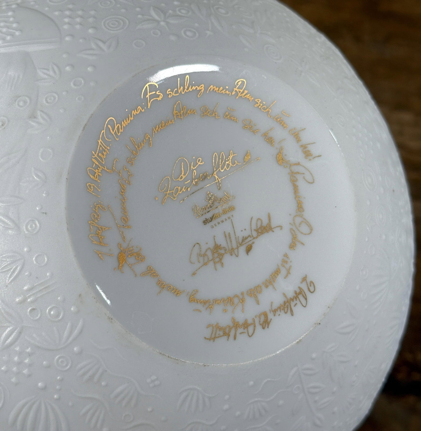 Rosenthal Studio Line Bjorn Wiinblad White Relief Porcelain Bowl Folklore Motif - 8