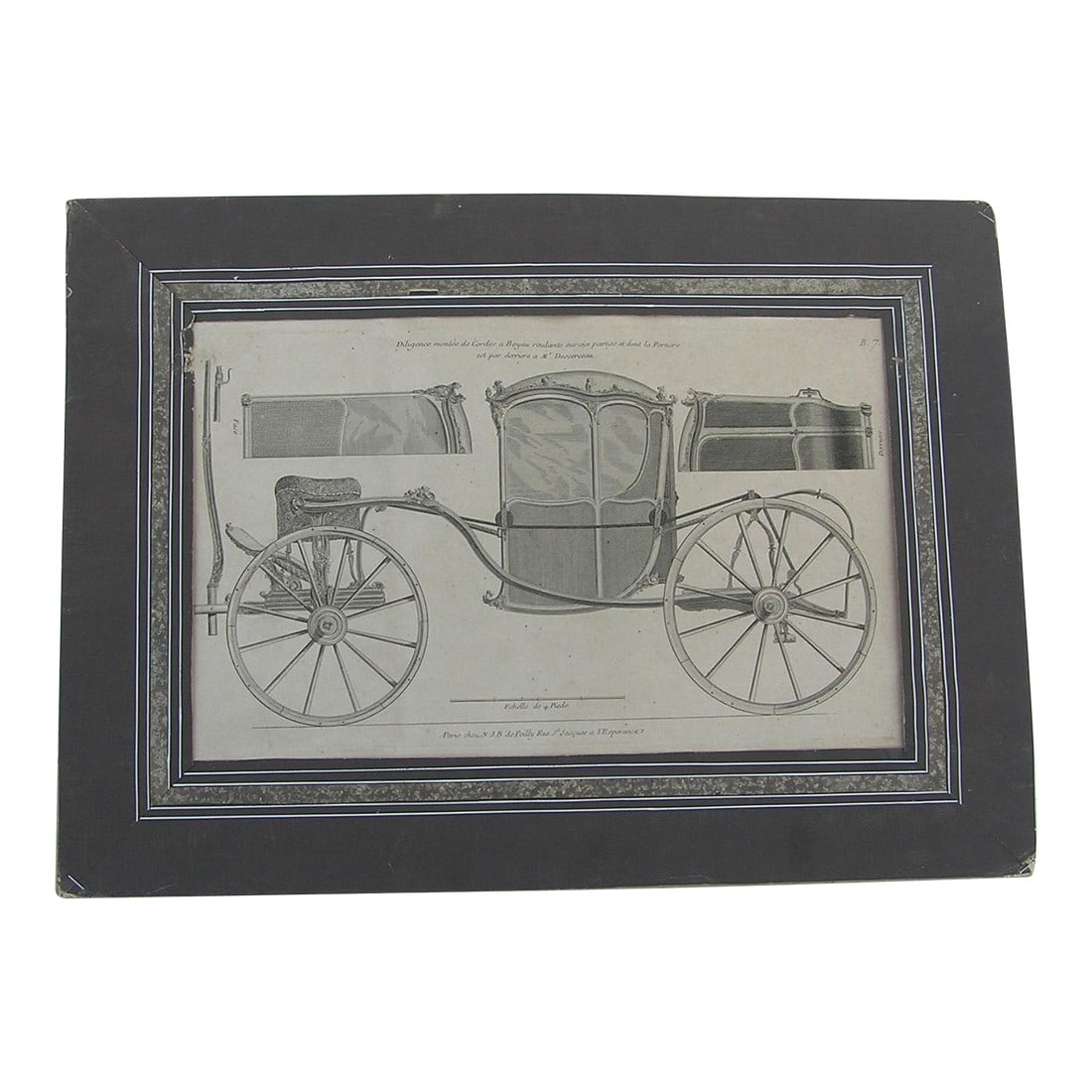 18th French Baroque Engraving Horse Carriage, Jacques l'Esperance Co. Equestrian, Engineering, Archi: This is ONE of a set of two fine Baroque 18th century. line engravings like this that I have for sale. Please check my other listings and look to see the other one that matches this! This is a fine