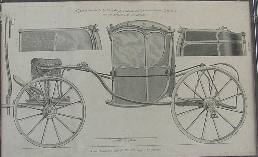18th French Baroque Engraving Horse Carriage, Jacques l'Esperance Co. Equestrian, Engineering, Archi - 9