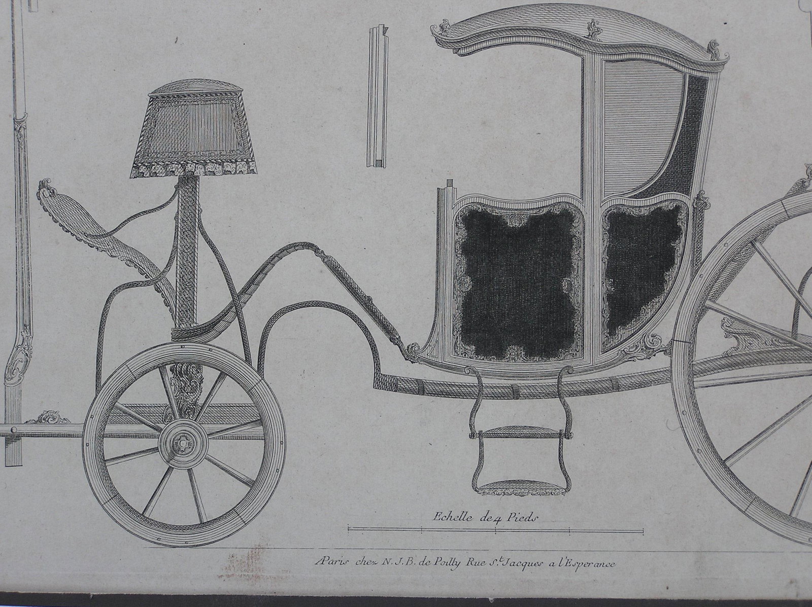 18th French Baroque Engraving Horse Carriage, Jacques l'Esperance Co. Equestrian, Engineering, Archi - 3