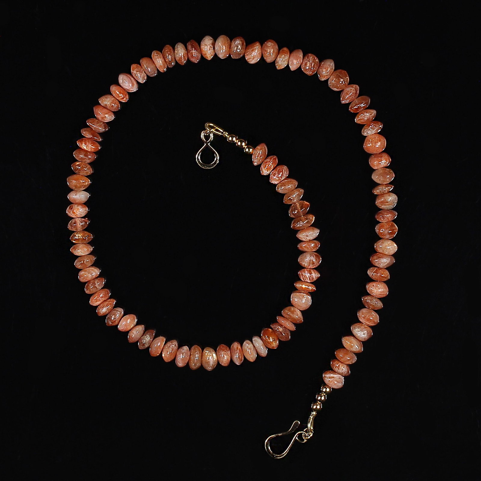 Ajd 16 Inch Sparkling Sunstone Rondel Necklace Great Gift - 2