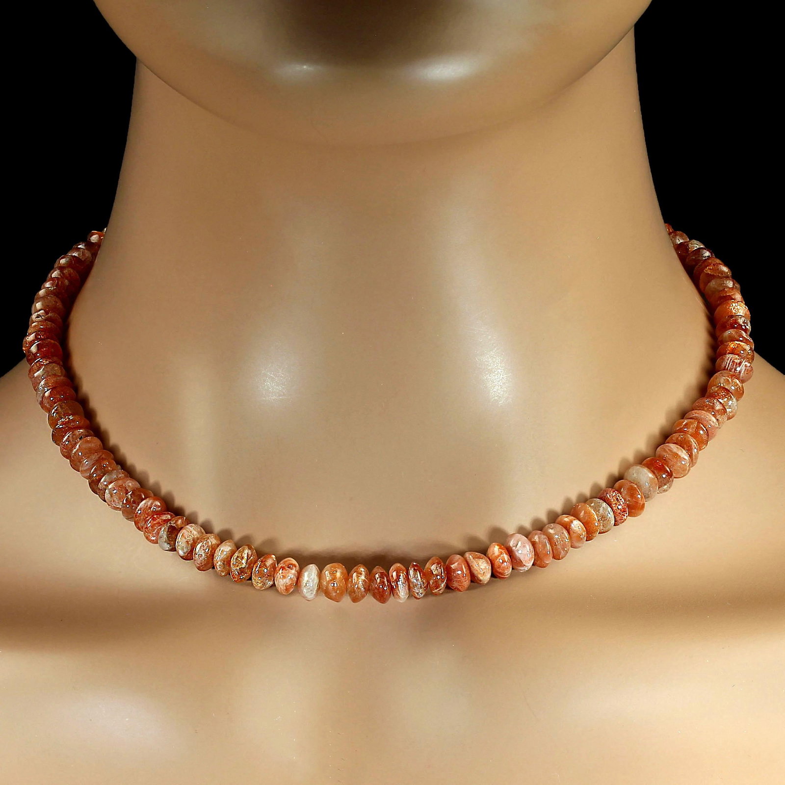 Ajd 16 Inch Sparkling Sunstone Rondel Necklace Great Gift - 3