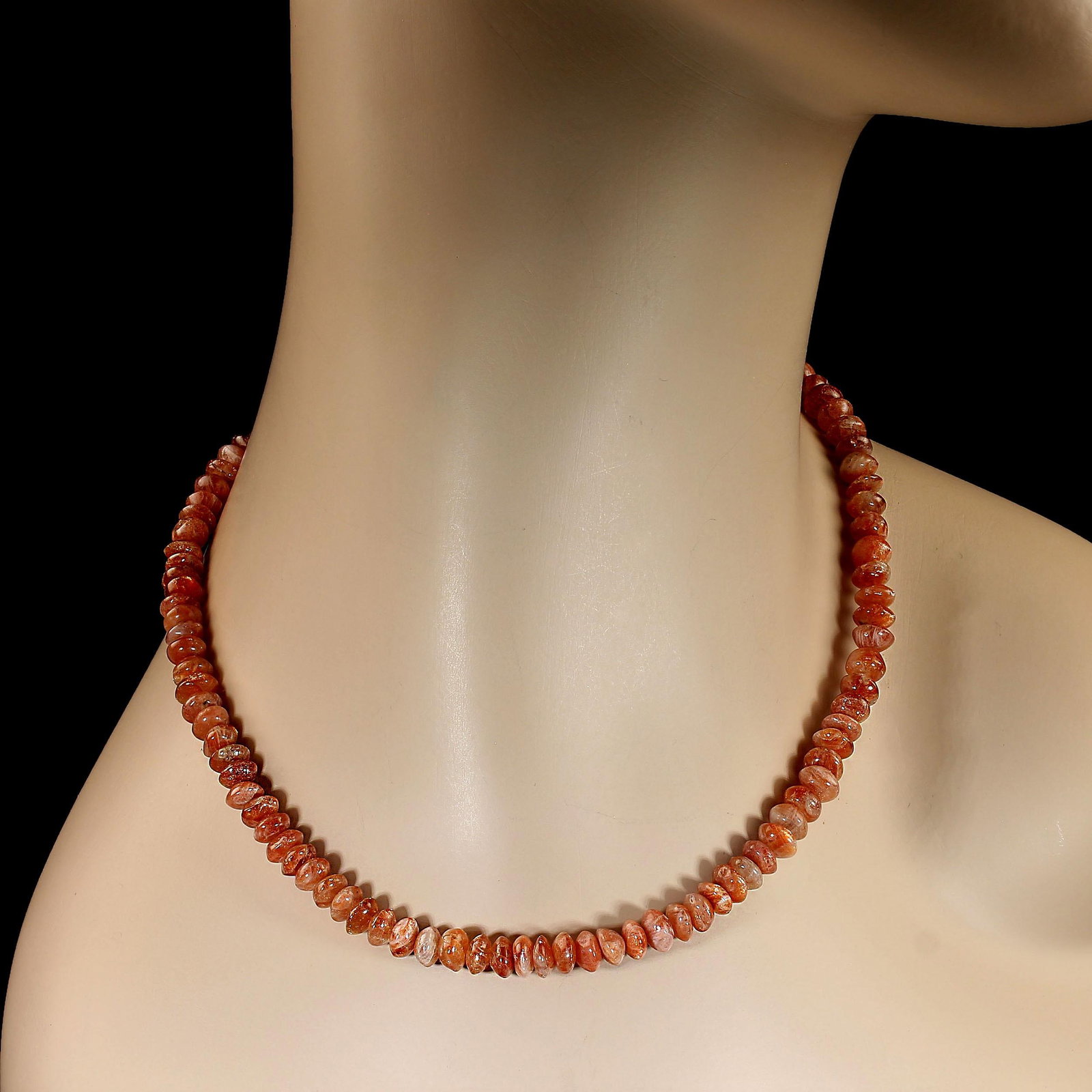 Ajd 16 Inch Sparkling Sunstone Rondel Necklace Great Gift - 4
