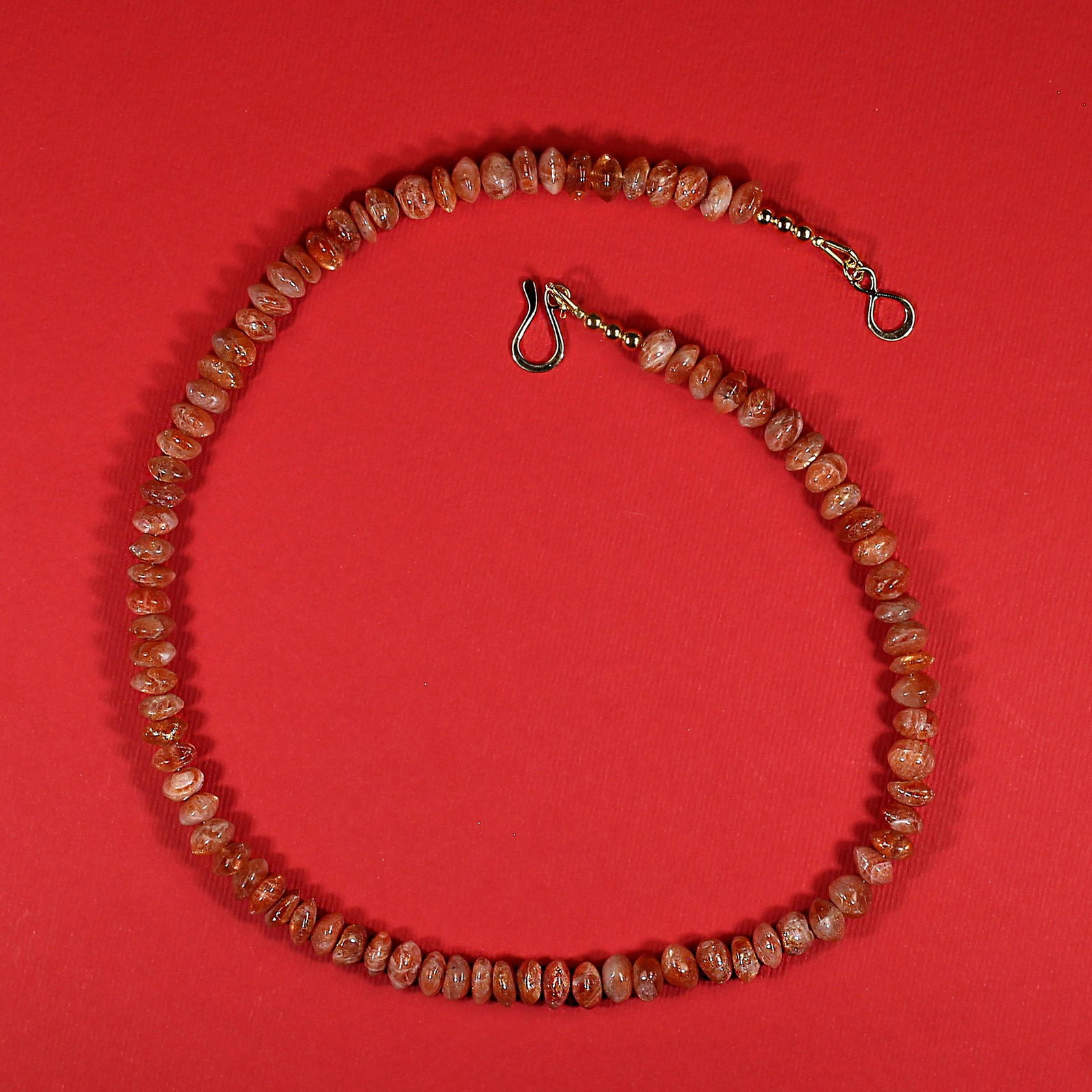 Ajd 16 Inch Sparkling Sunstone Rondel Necklace Great Gift - 5