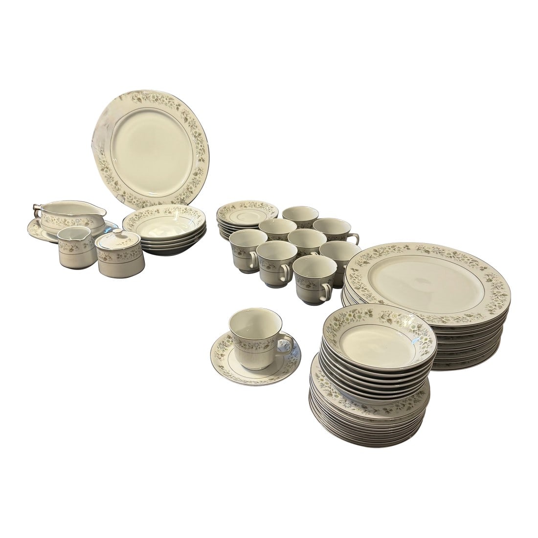 1960s Imperial China W. Dalton 745 Wild Flower Dishes - Set of 39: This is an elegant set of 1960's Imperial China dinnerware by W. Dalton featuring the "Wild Flower 745" pattern. They were manufactured in Japan, which was common for high quality imported China from 