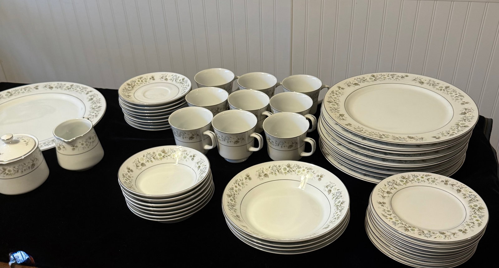 1960s Imperial China W. Dalton 745 Wild Flower Dishes - Set of 39 - 7