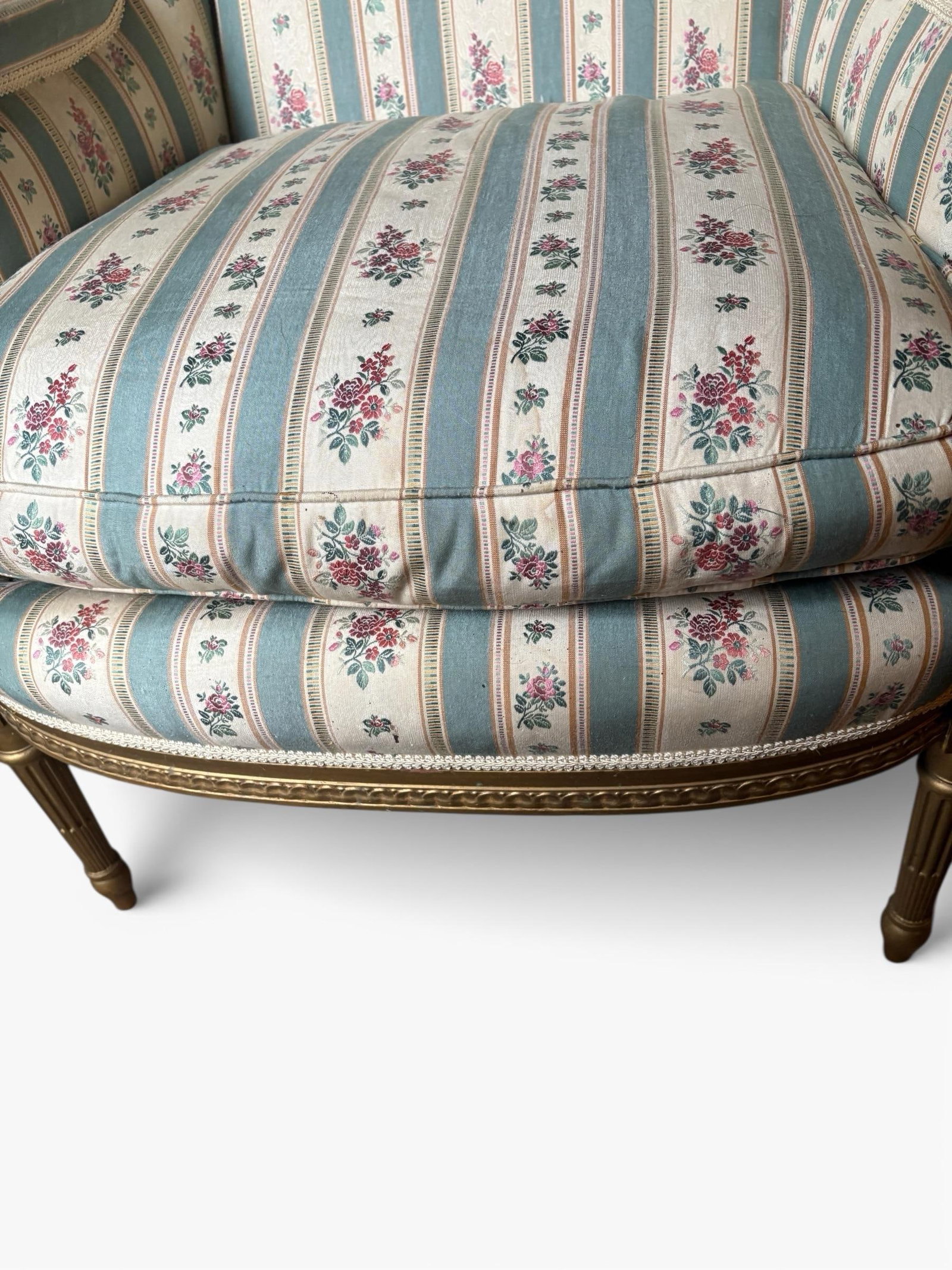 Louis XVI Late 19th C French Gilt Wood Bergere - 3