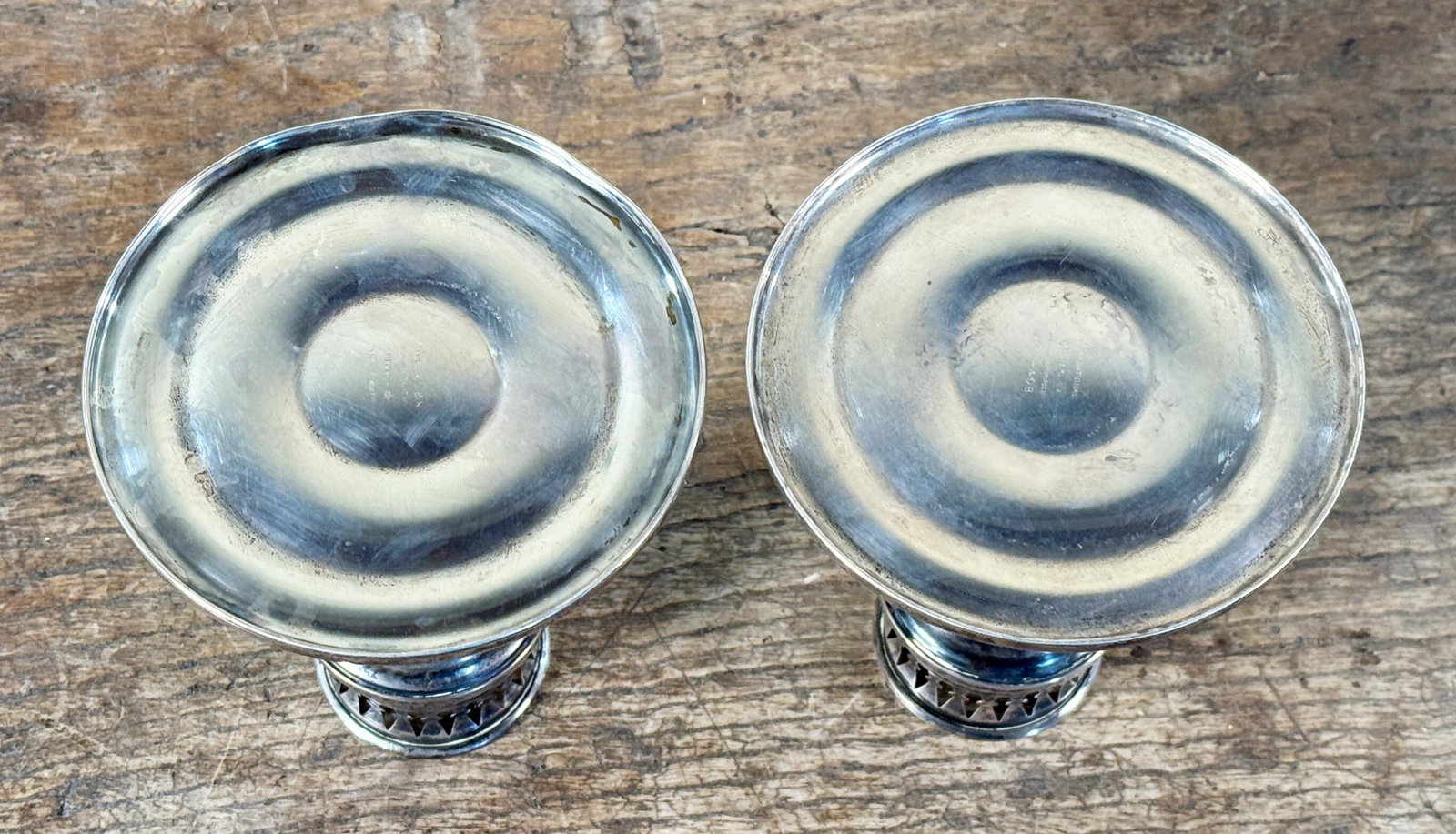 International Sterling Silver Etched Crystal Hurricane Candlesticks – A Pair - 11