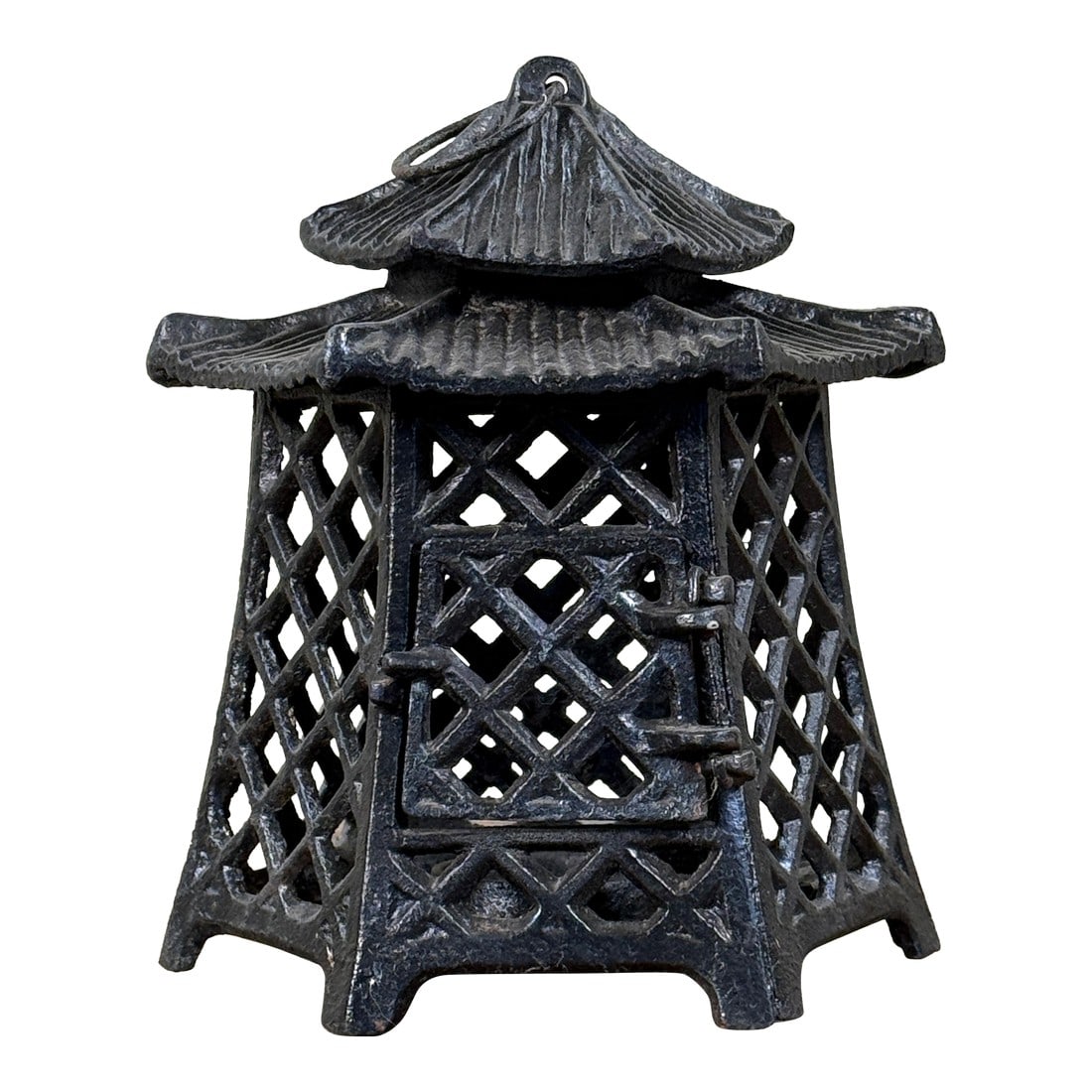 Vintage Japanese Style Cast Iron Pagoda Hanging Lantern (1 of 6)