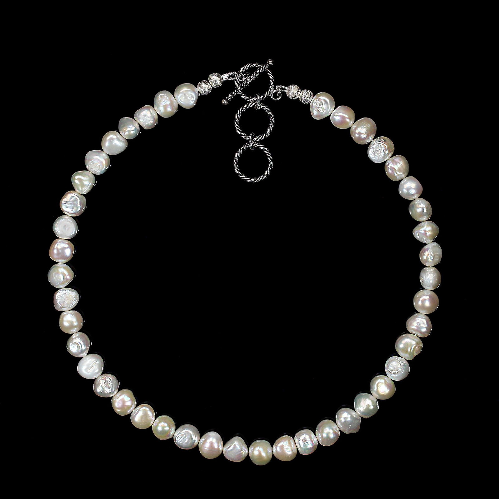 Ajd 17 Inch Creamy White Double Shine Pearl Necklace June Birthstone - 2