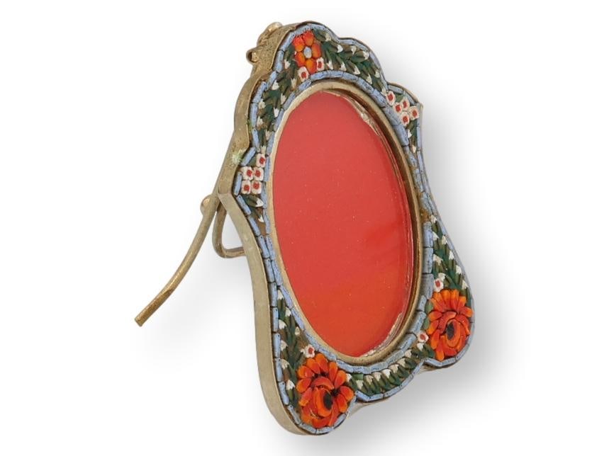 Midcentury Italian Micromosaic Oval Picture Frame - 2