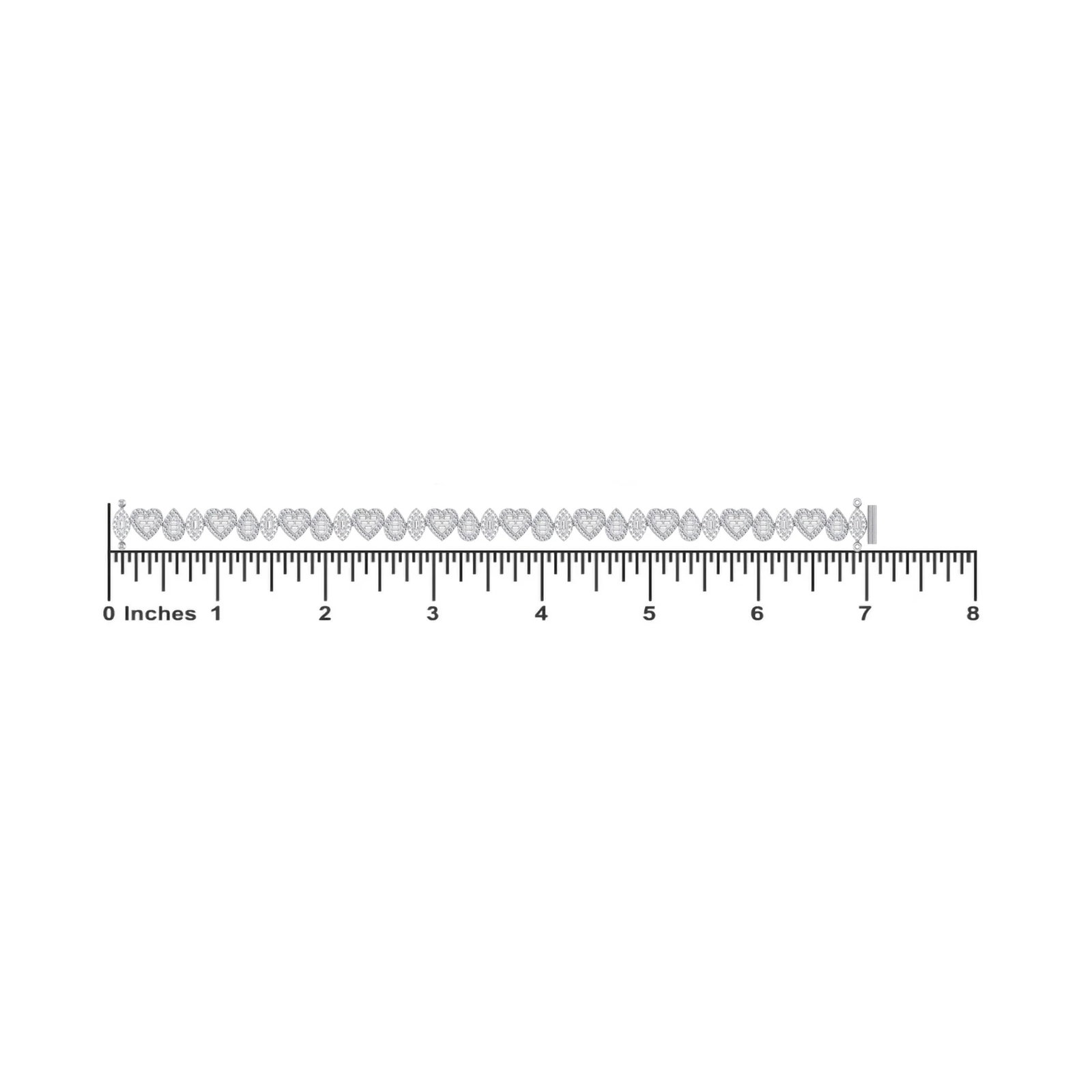 10K White Gold Round Baguette Diamond Designer 7 Inch Bracelet 2-3/8 Cttw - 2