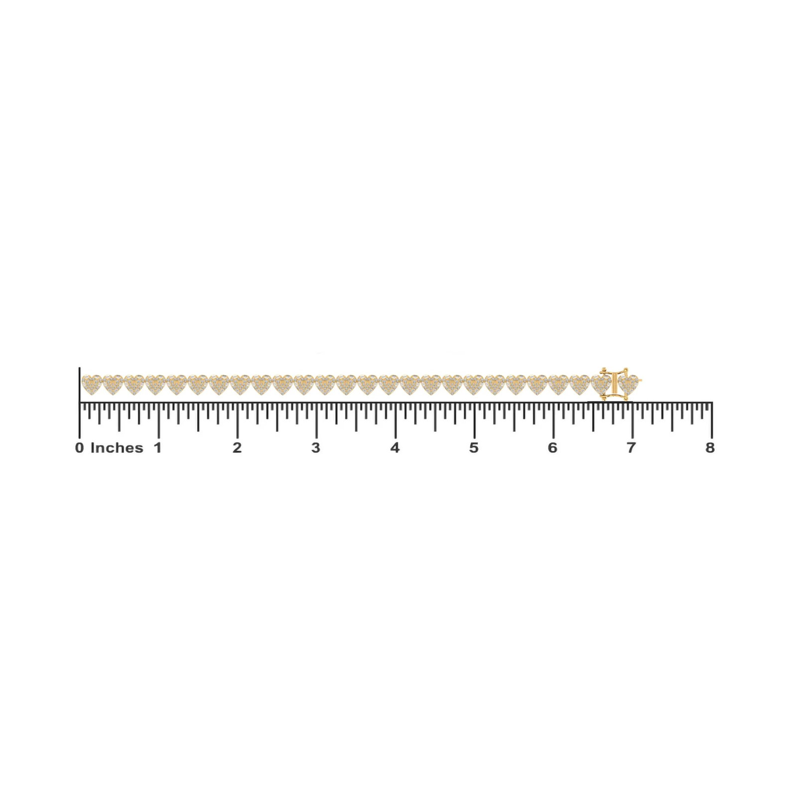 10K Yellow Gold Round Diamond Heart Designer 7 Inch Bracelet 2-7/8 Cttw - 2