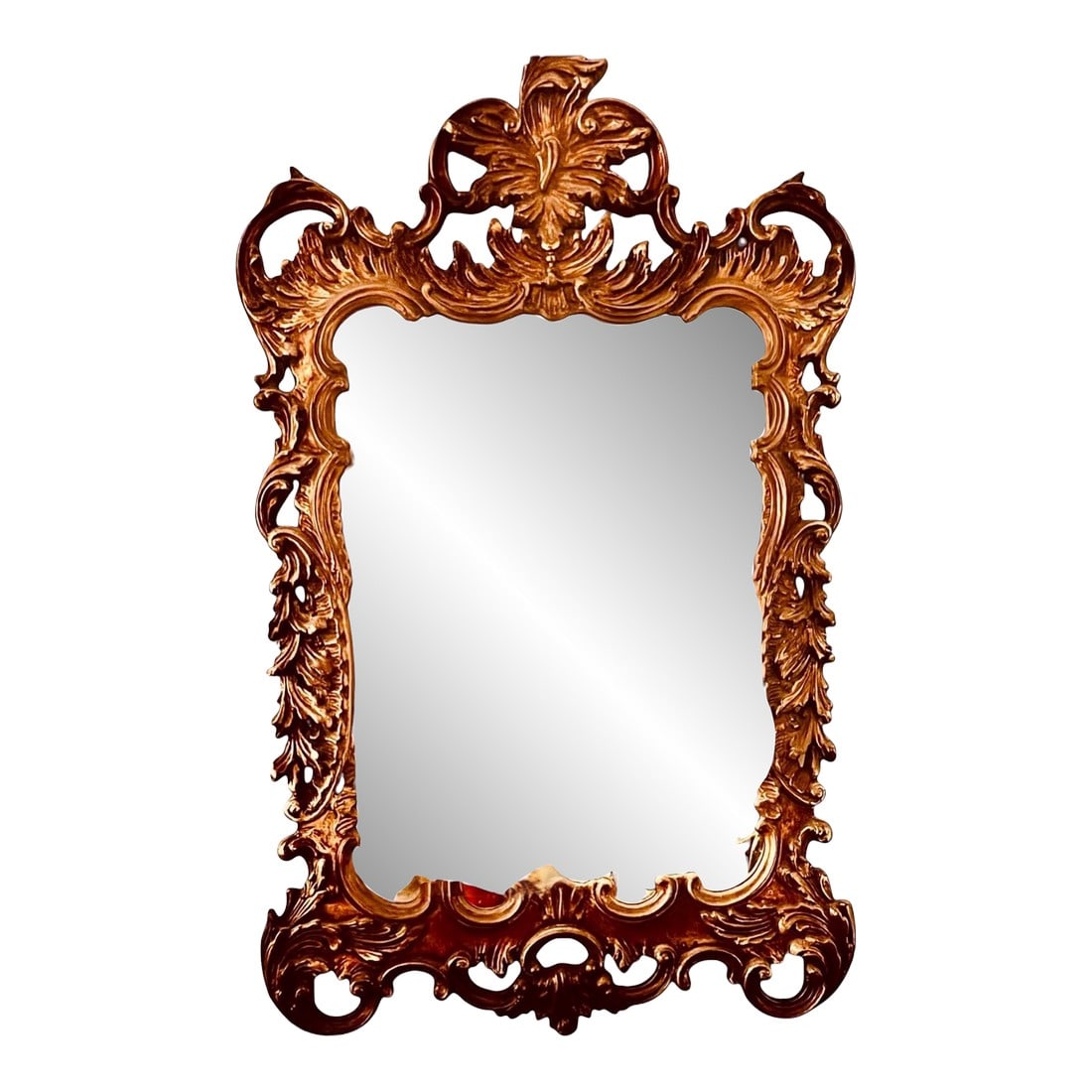 1960s Rococo Revival Gilded Carved Wood Mirror Midcentury Very Large (1 of 6)