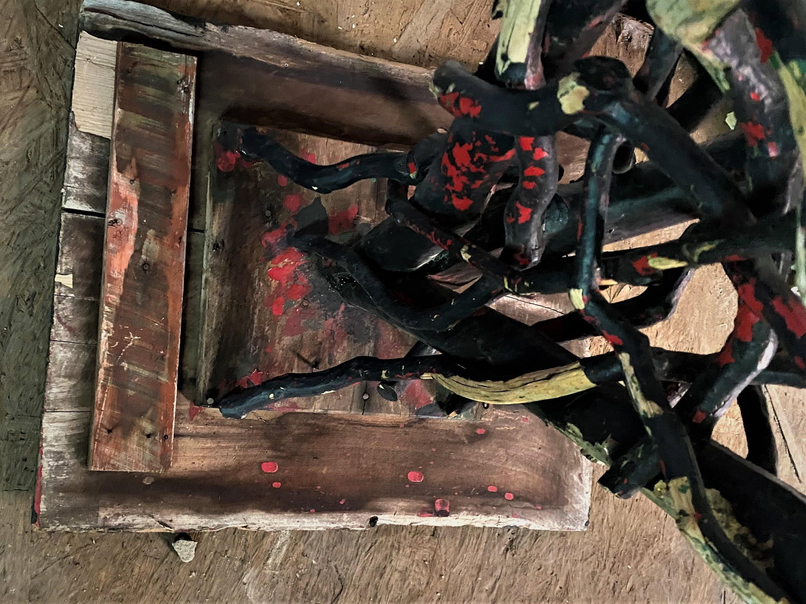 19th C Adirondack Handmade Cabin Shabby Chic Twig Vine Plant Stand Lamp Table - 12