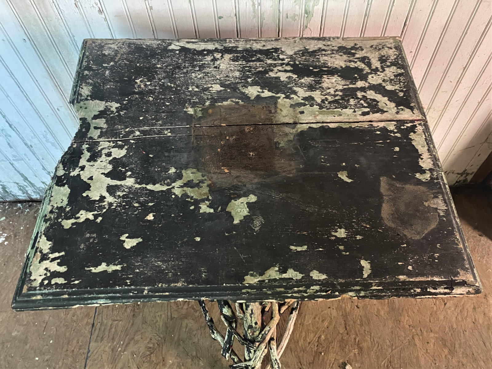 19th C Adirondack Handmade Cabin Shabby Chic Twig Vine Plant Stand Lamp Table - 8