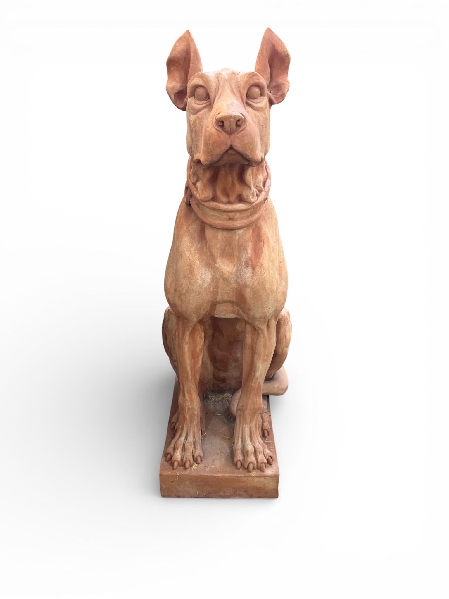Italian Terracotta Dog Statue - 2