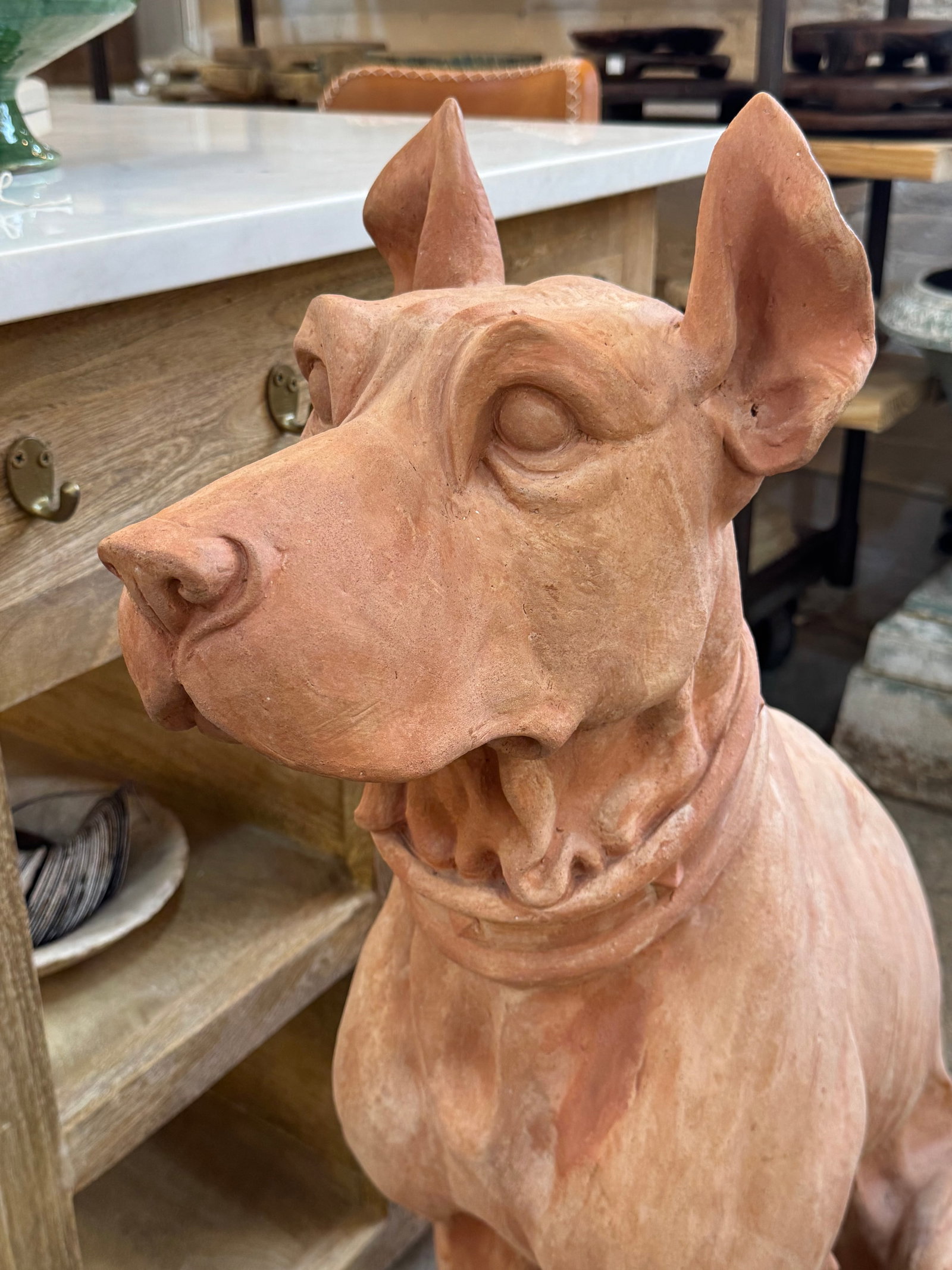 Italian Terracotta Dog Statue - 4