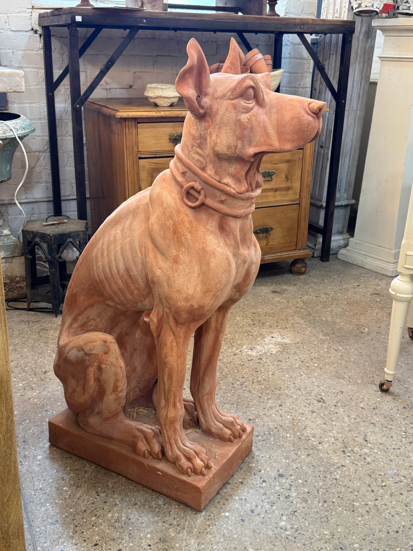 Italian Terracotta Dog Statue - 5