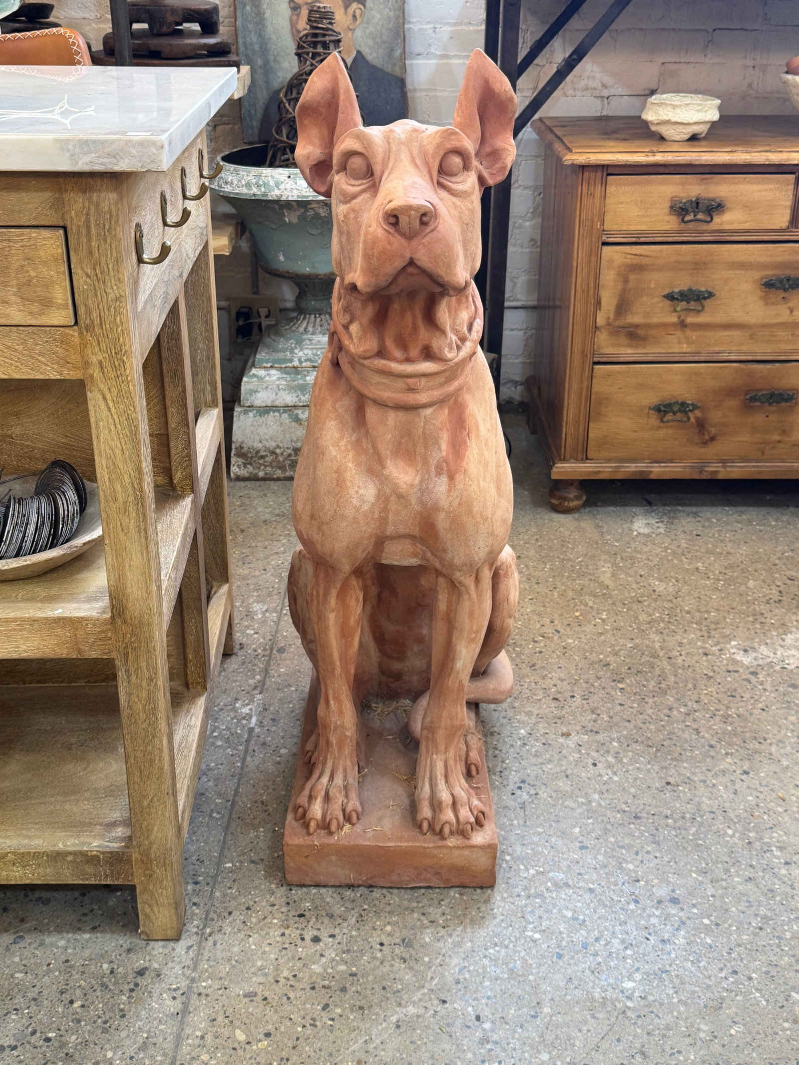 Italian Terracotta Dog Statue - 6