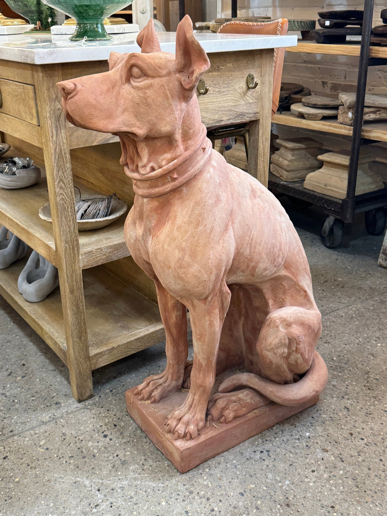 Italian Terracotta Dog Statue - 7