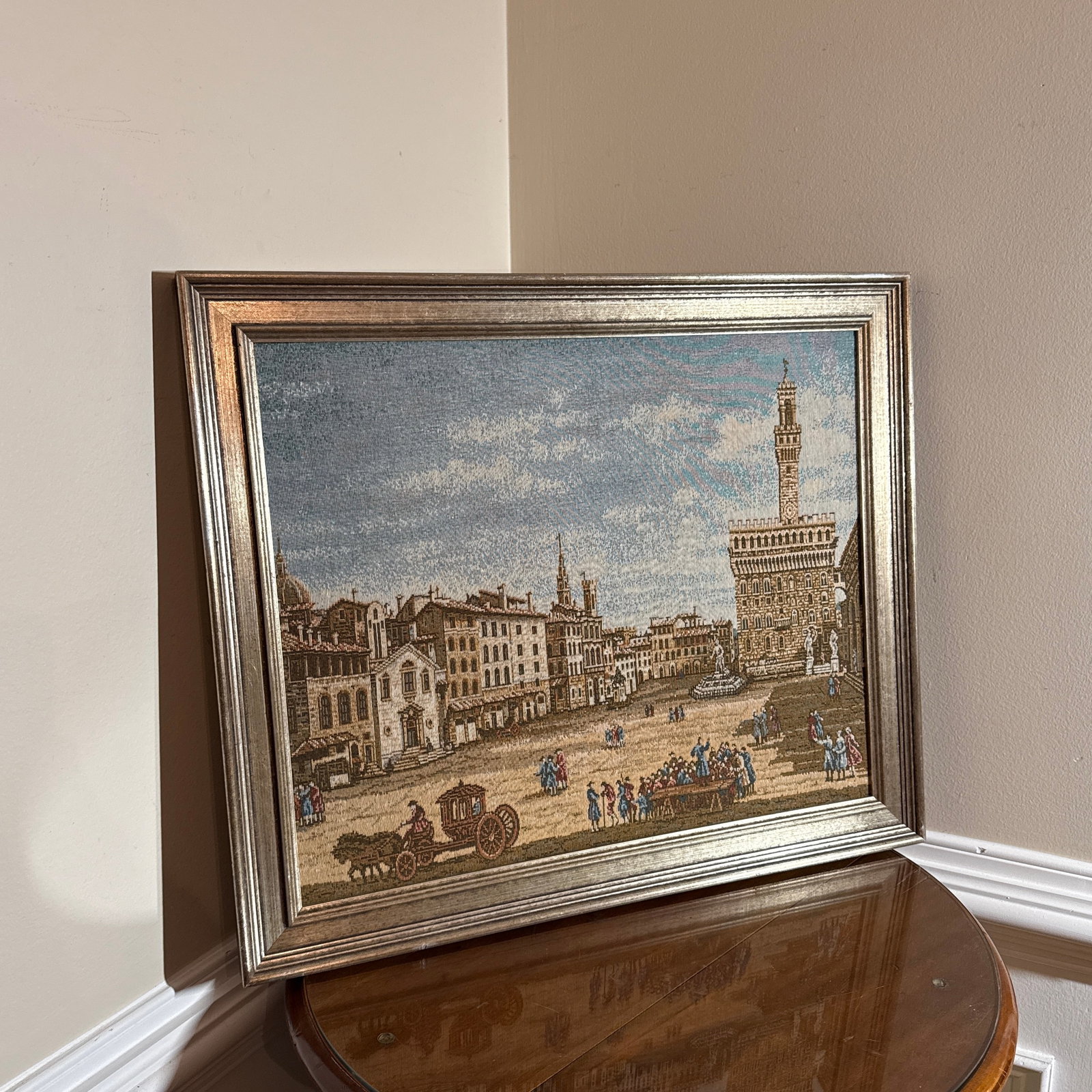 Vintage Italian Framed Needlepoint Textile - 5