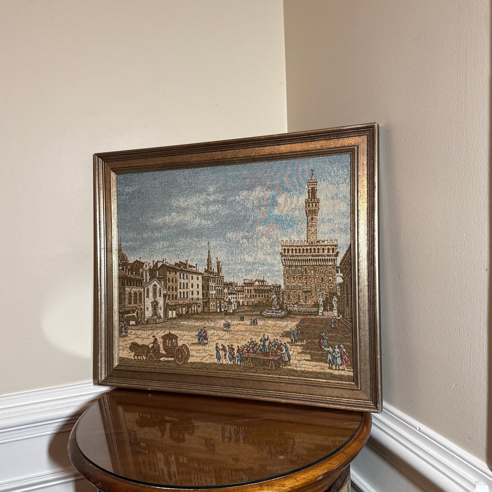 Vintage Italian Framed Needlepoint Textile - 6