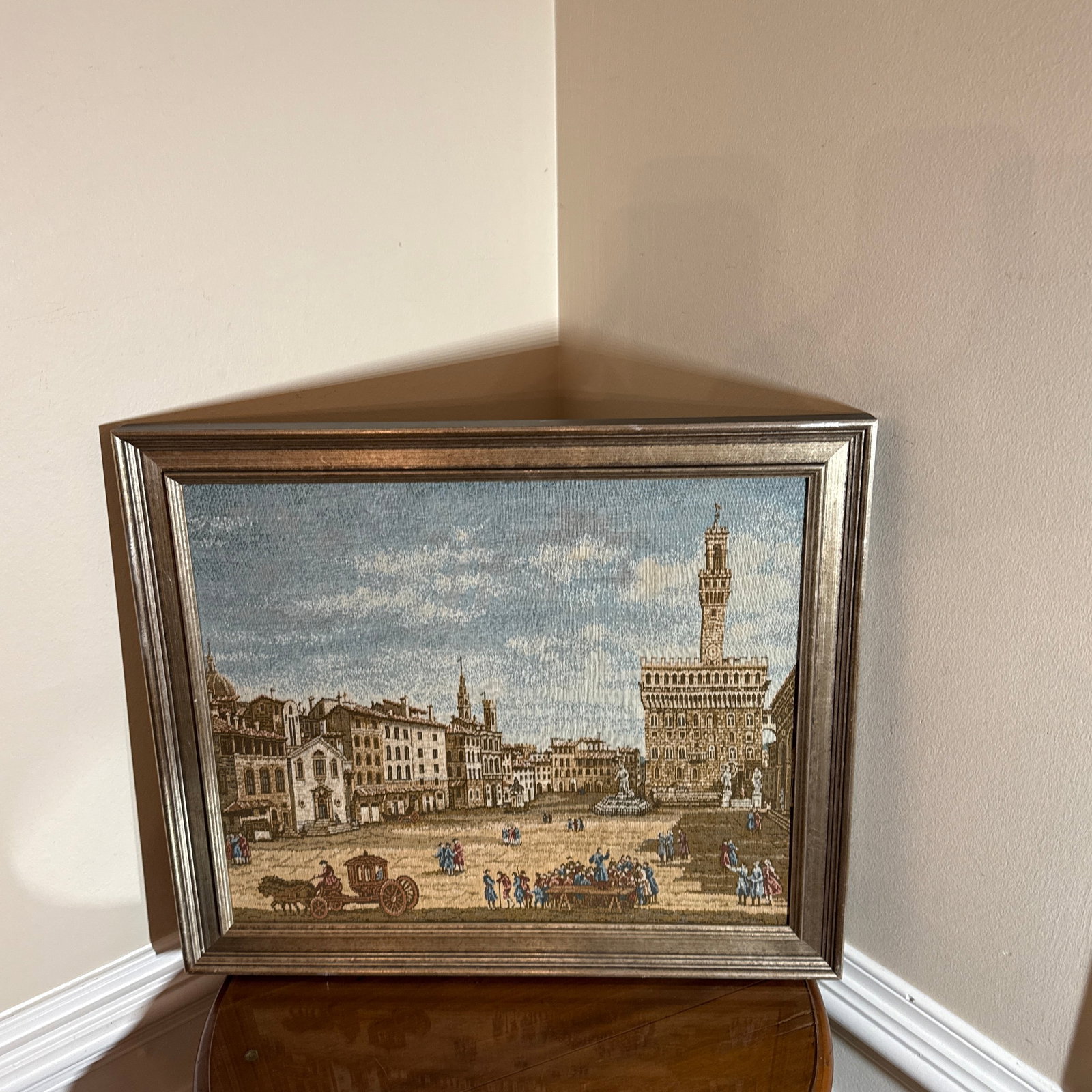 Vintage Italian Framed Needlepoint Textile - 8