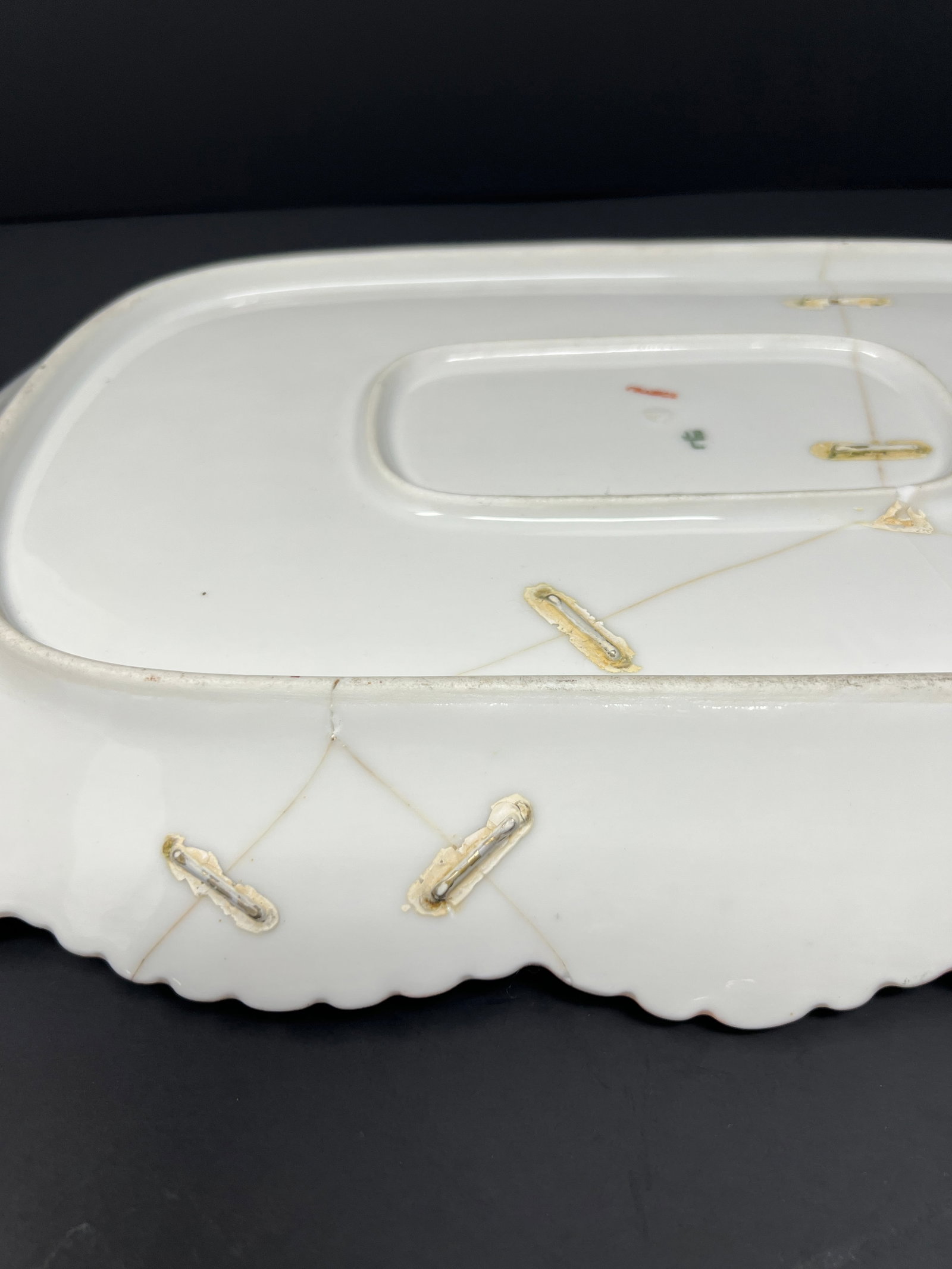 Antique Hand-Painted Limoges Porcelain Charger, Art Nouveau Marine Botanical, France c.1900 - 5