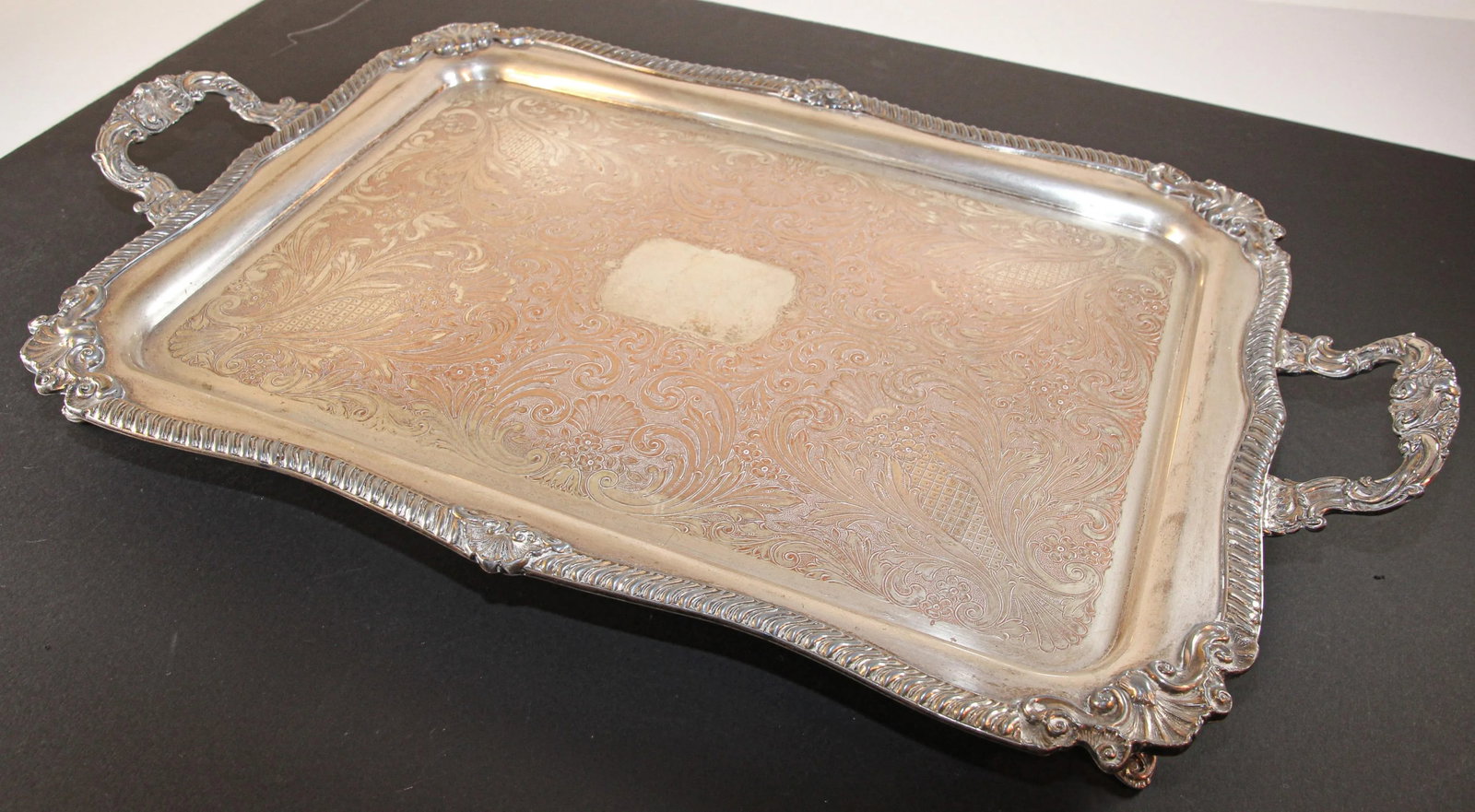 Vintage Large George IV English Style Silver Plate Tray - 4