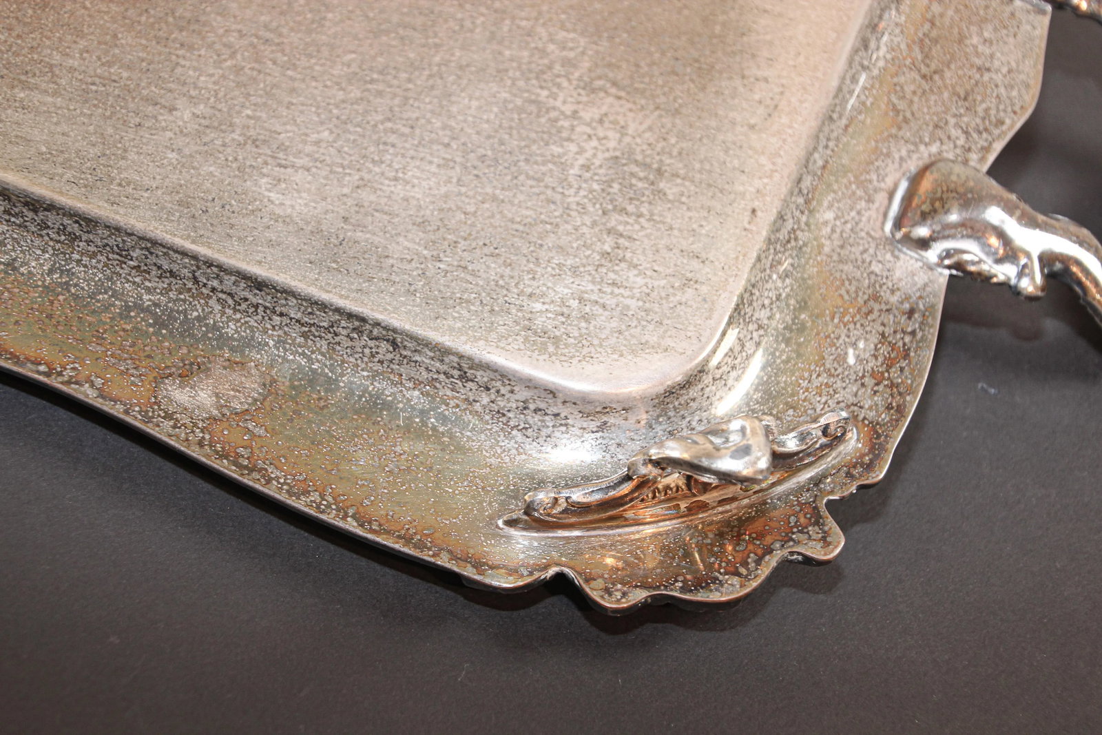 Vintage Large George IV English Style Silver Plate Tray - 5