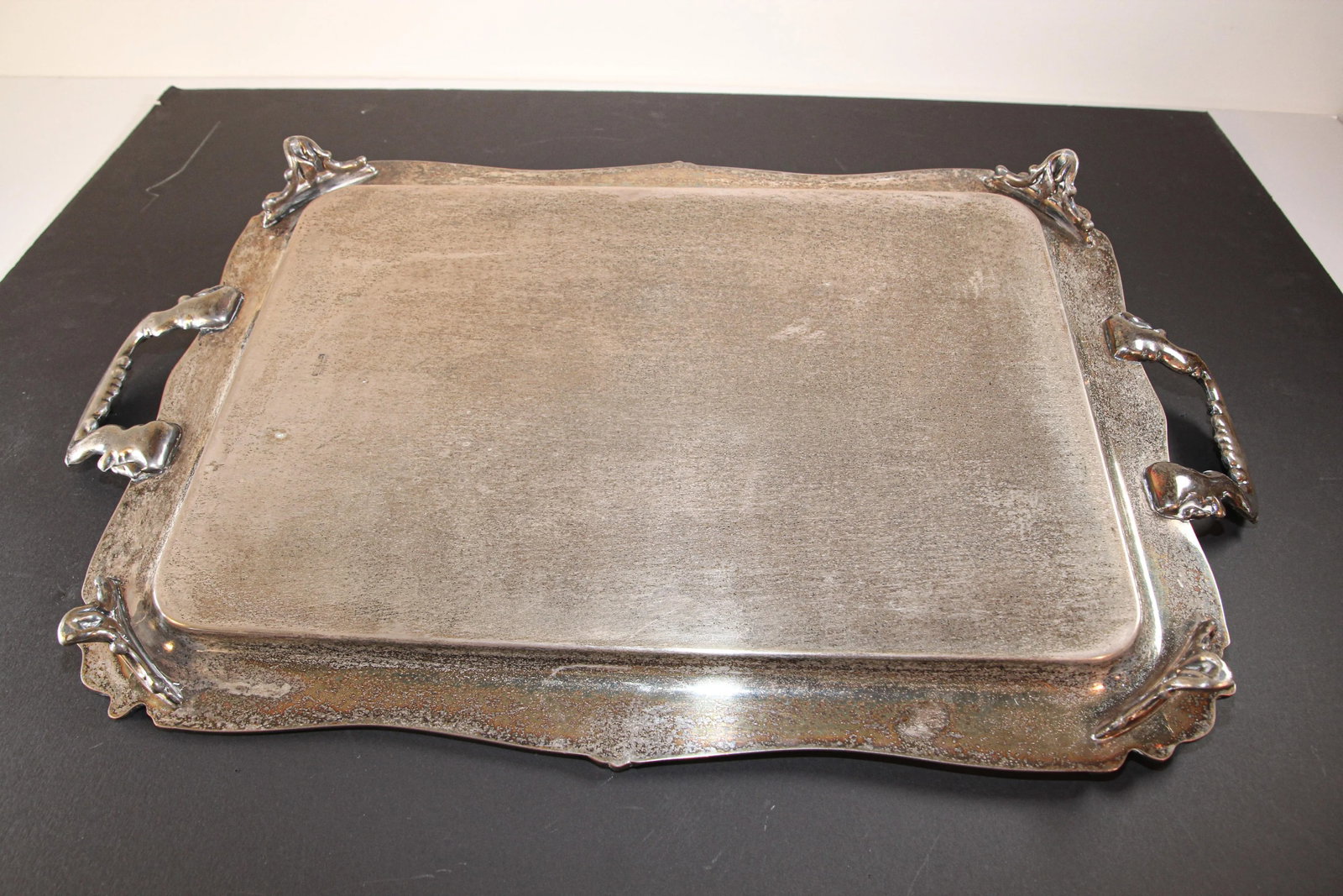 Vintage Large George IV English Style Silver Plate Tray - 6