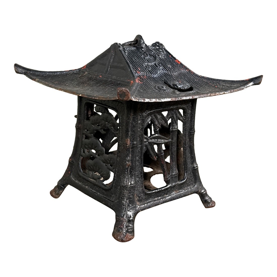 Vintage Japanese Cast Iron Pagoda Lantern Sculpture (1 of 8)