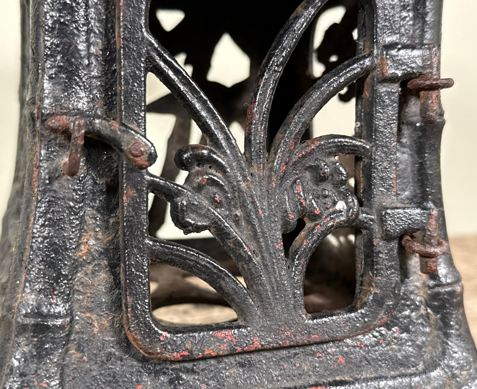 Vintage Japanese Cast Iron Pagoda Lantern Sculpture - 5