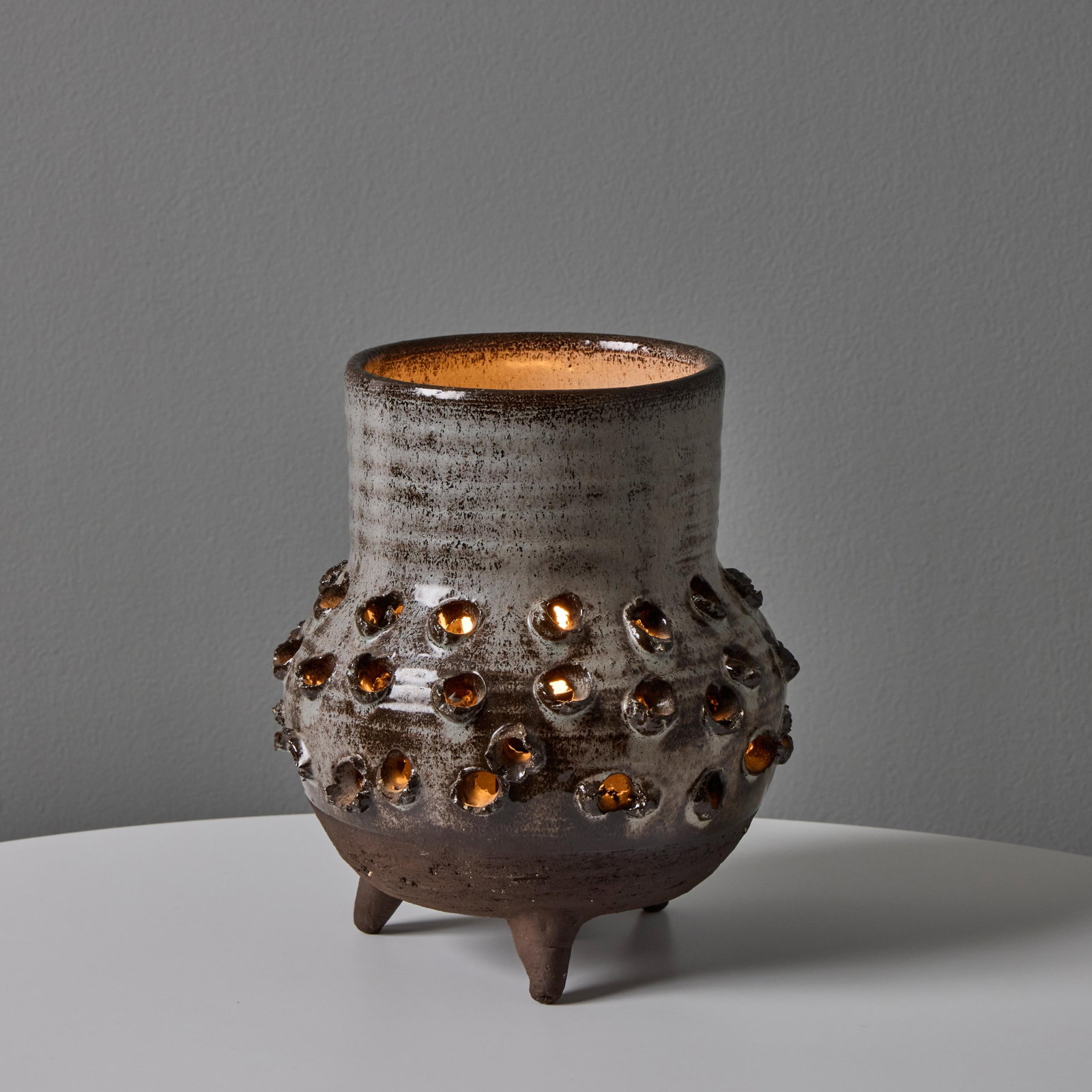 1970s Erik Glud Studio Crafted Stoneware Footed Table Lamp - 13