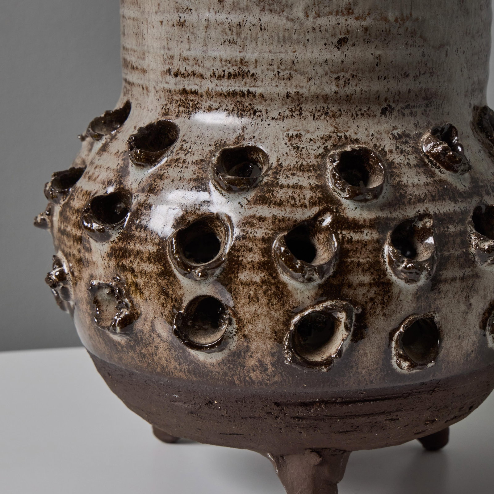 1970s Erik Glud Studio Crafted Stoneware Footed Table Lamp - 15